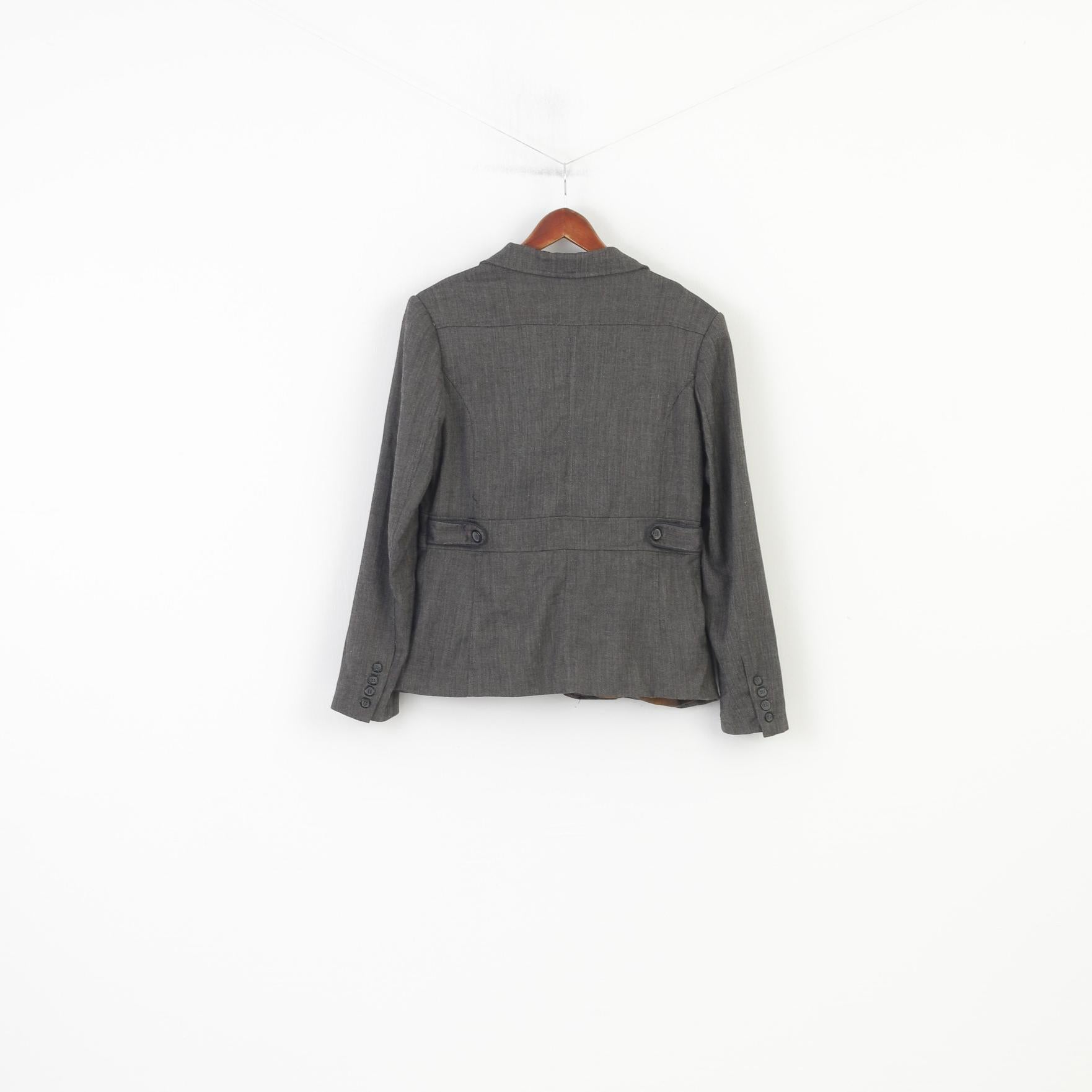 Emilio Corali Woman 42 L Jacket Brown Breasted Shoulder Pads Vintage Blazer Milano Vintage Top