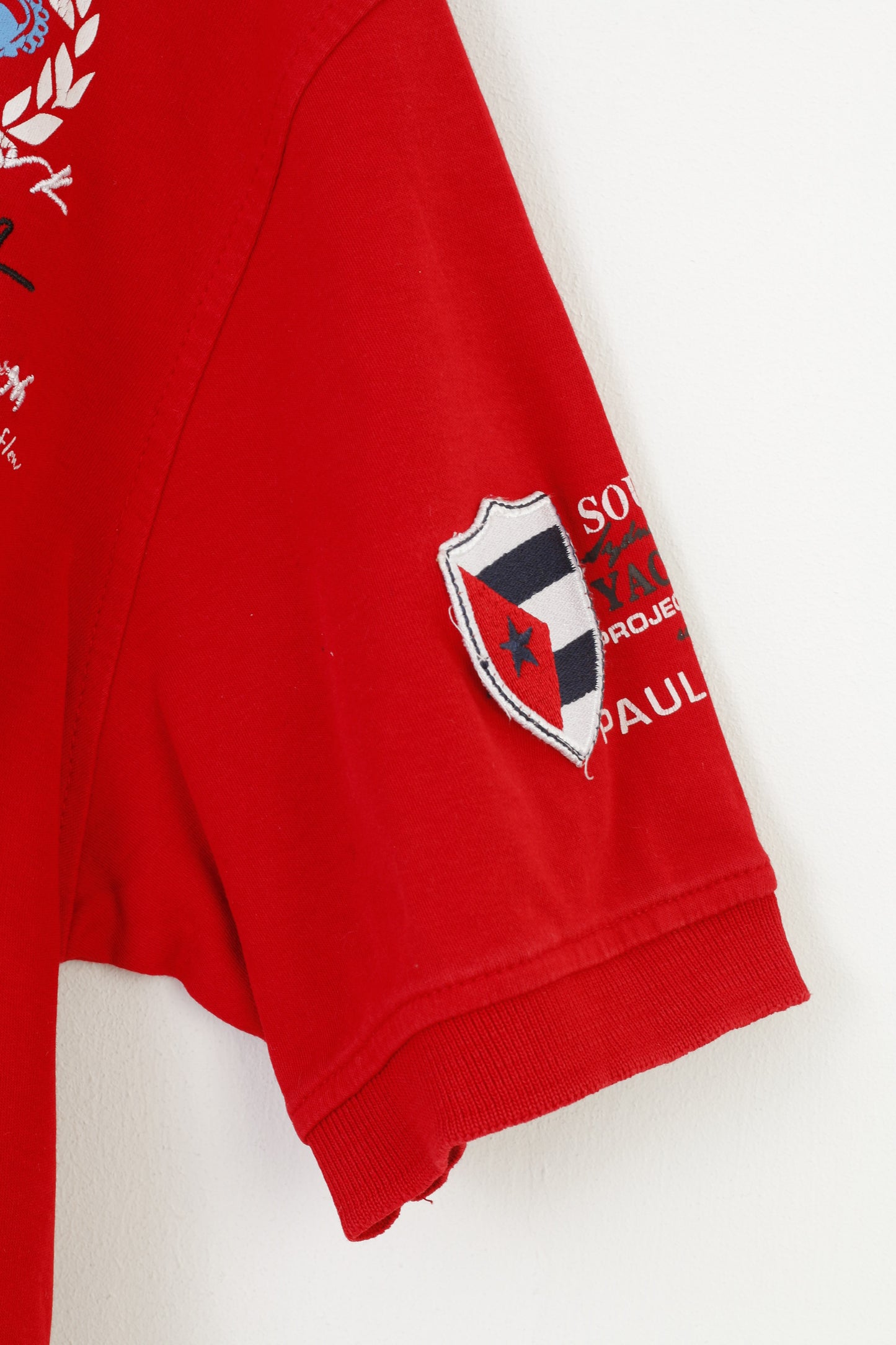 Paul&amp;Shark Polo XXL da uomo con colletto rosso Yachting Club in cotone vintage