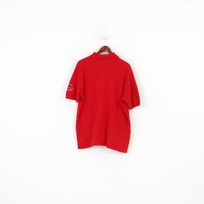 Paul&amp;Shark Polo XXL da uomo con colletto rosso Yachting Club in cotone vintage