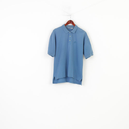 Nike Men M Polo Shirt Blue Collar Sport Vintage Short Sleeve Top 
