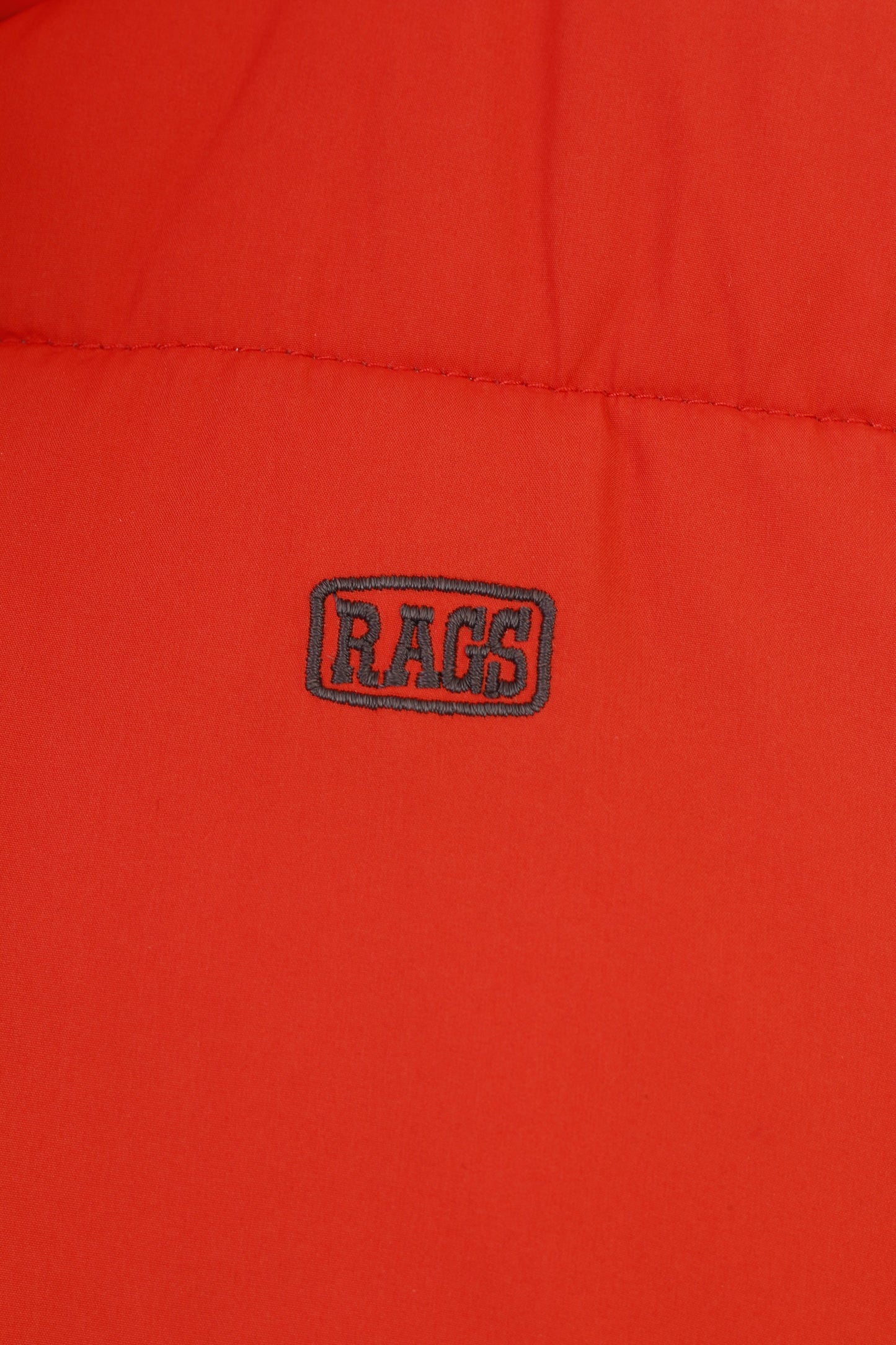 Ragsco Men XL Vest Orange Puffer Downhill Racer Full Zipper Padded Vintage Top