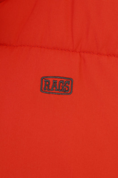 Ragsco Men XL Vest Orange Puffer Downhill Racer Full Zipper Padded Vintage Top