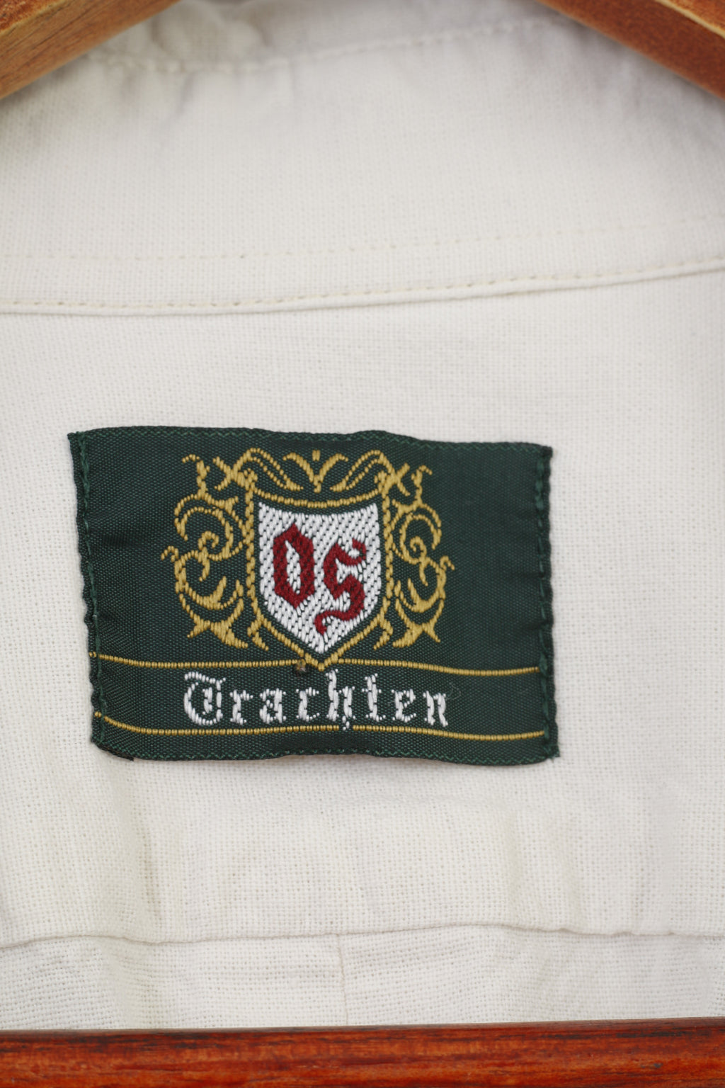 Drachten hommes XL chemise décontractée blanc à manches courtes broderie coton haut Vintage