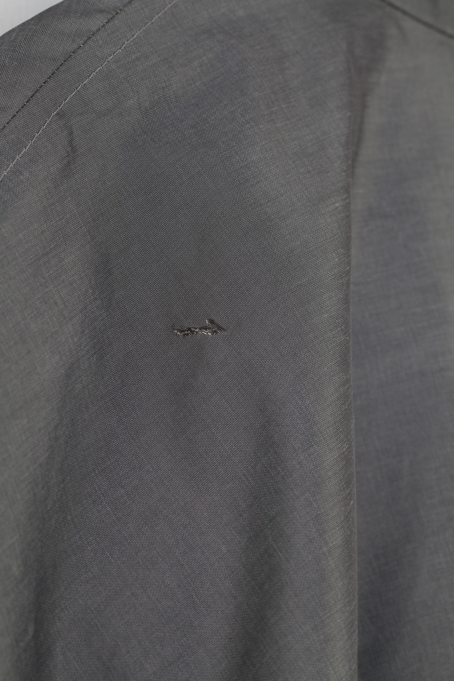 Milestone Hommes 56 XL Veste Gris Argent Fermeture Éclair Complète Nylon Extérieur Brillance Vintage Capuche Haut