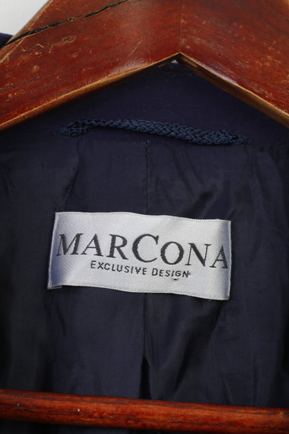 Marcona Femmes 18 XL Blazer Marine Simple Boutonnage Épaulettes Bas Veste Haut