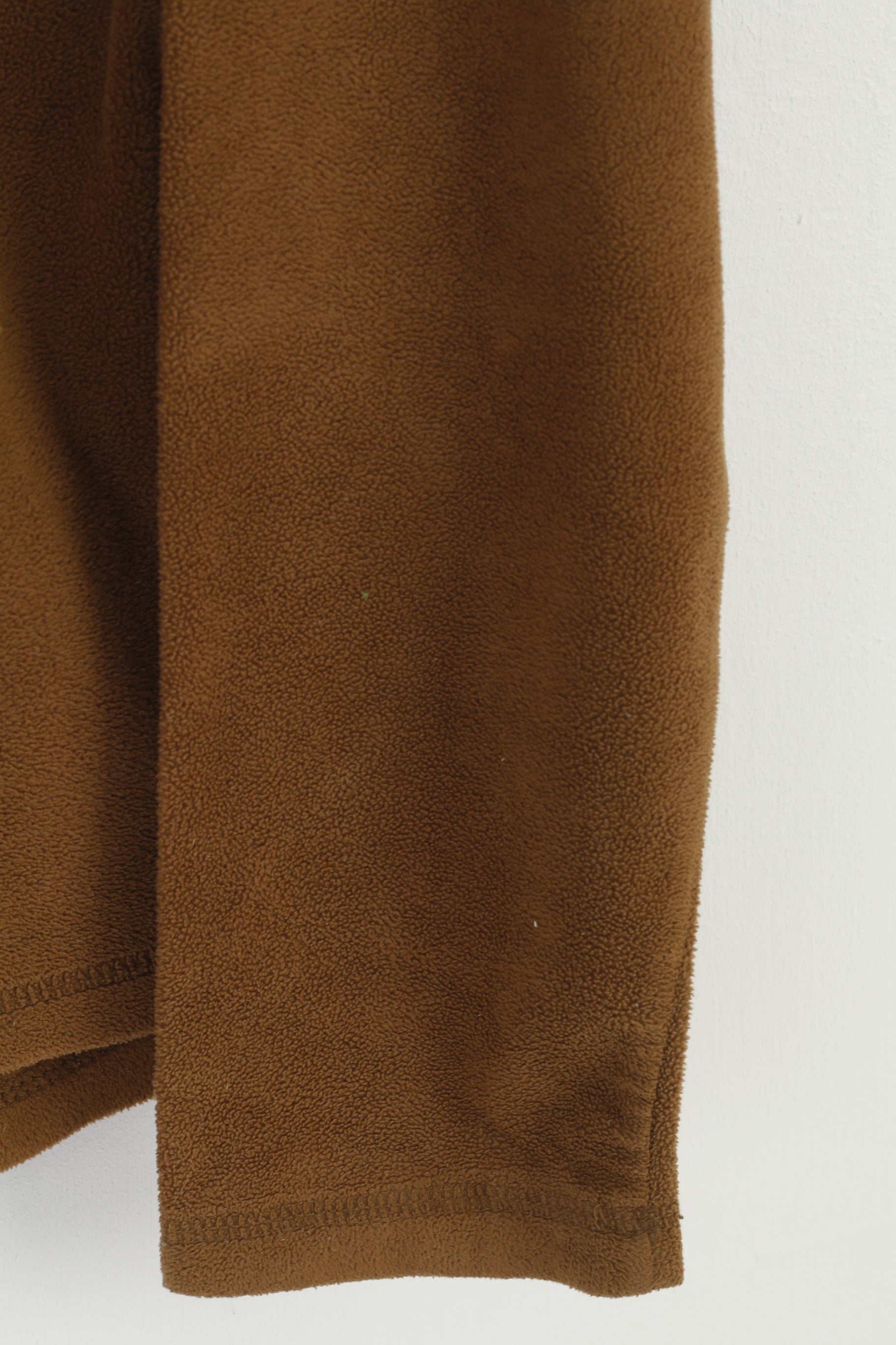 Norheim Women L Fleece Brown Zip Neck Slim Fit Outdoor Vintage Top