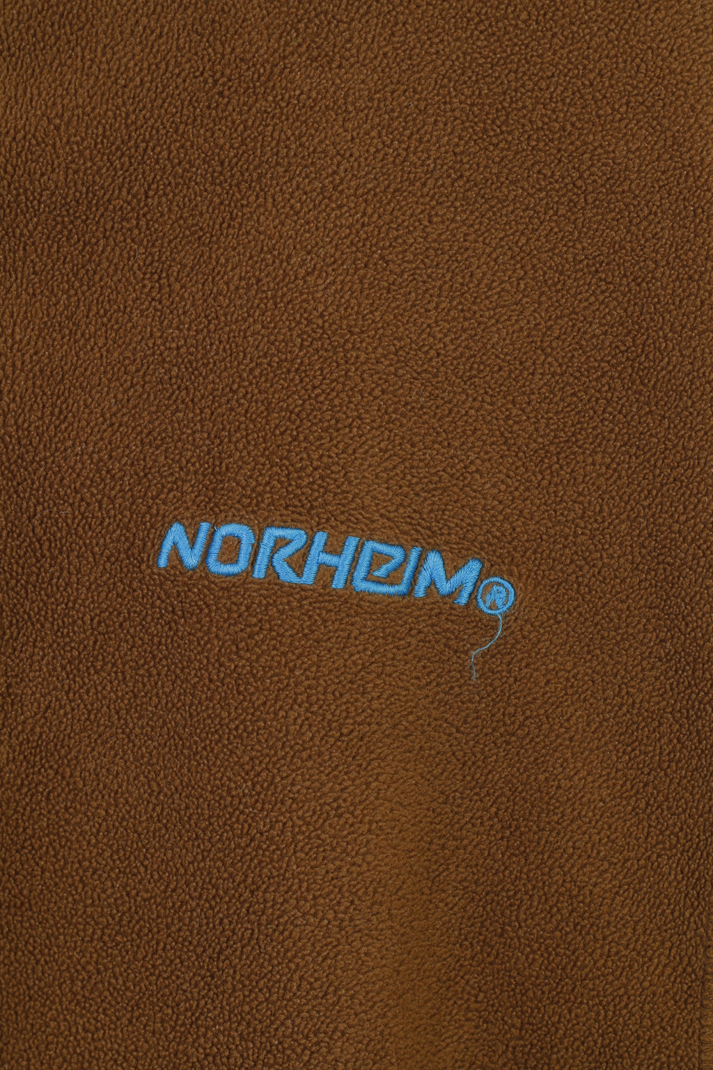 Norheim Women L Fleece Brown Zip Neck Slim Fit Outdoor Vintage Top