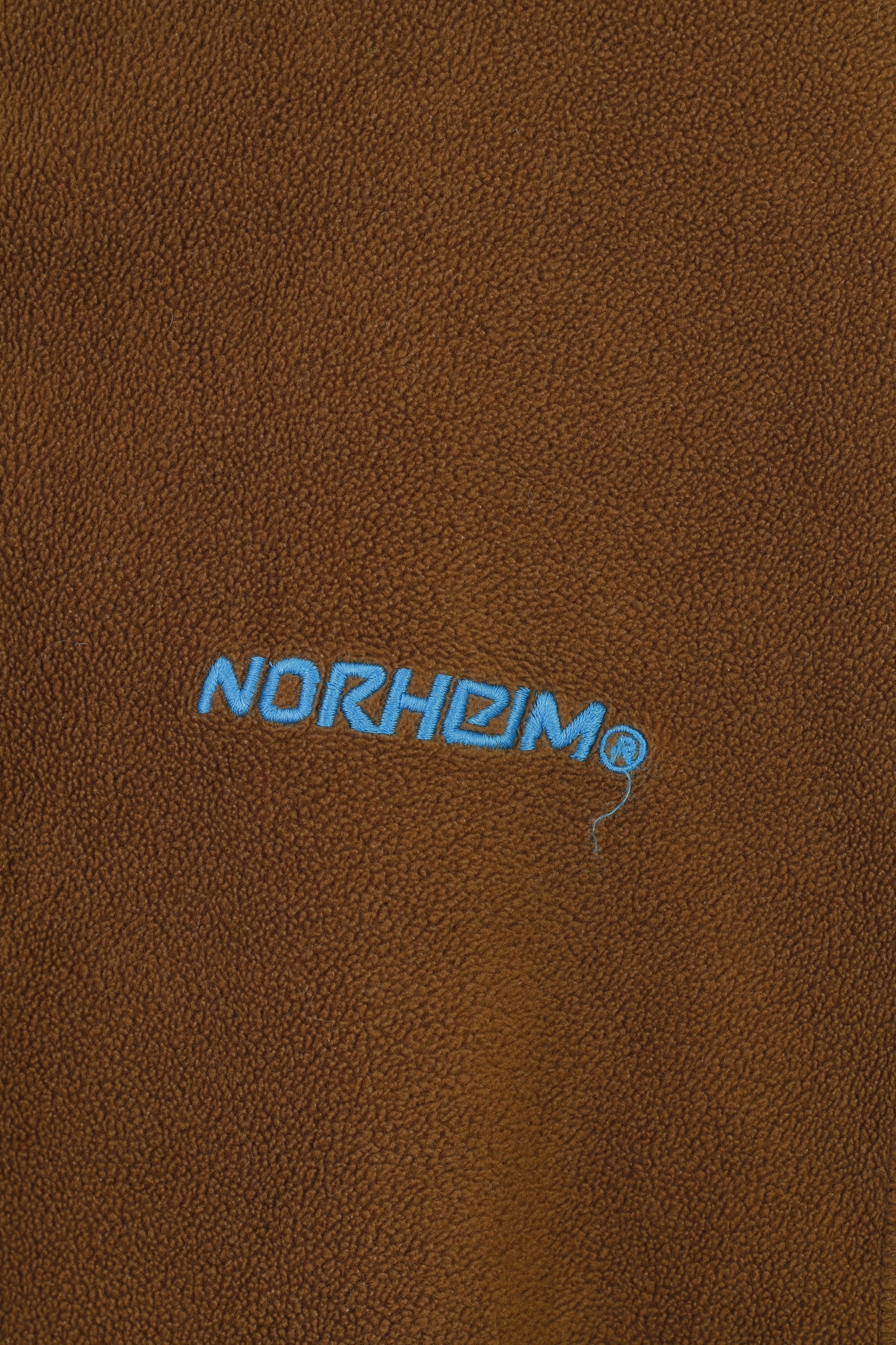 Norheim Women L Fleece Brown Zip Neck Slim Fit Outdoor Vintage Top