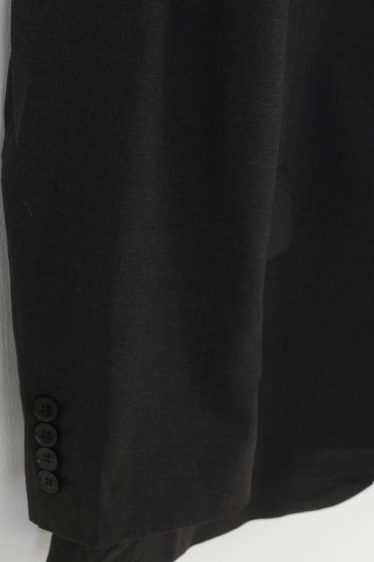 Hugo Boss Uomo 52 42 Blazer Giacca monopetto elasticizzata in lana vintage antracite