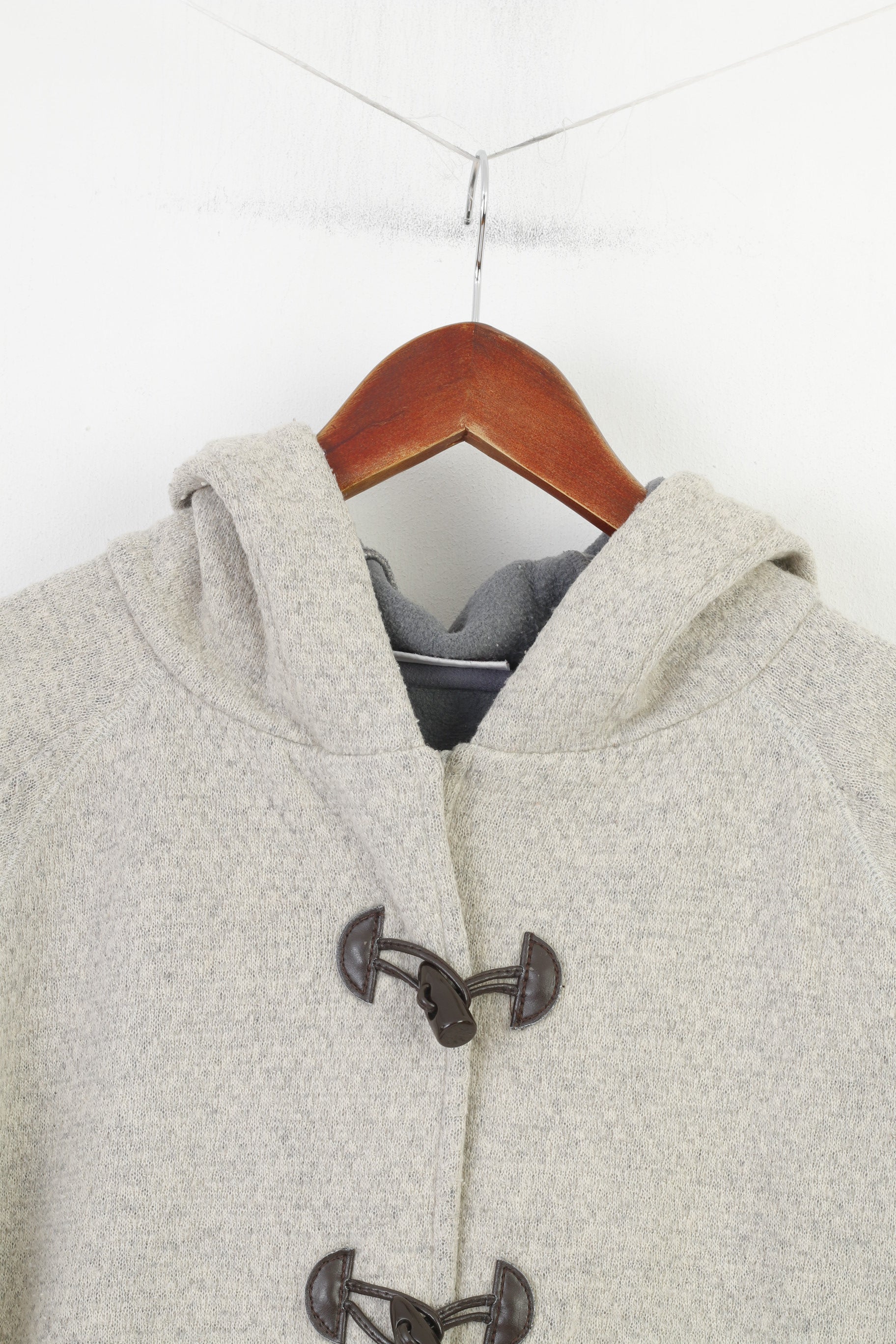 Sprayway Women 10 S Sweatshirt Grey Hooded Zip Up Wool Jacket Vintage Top