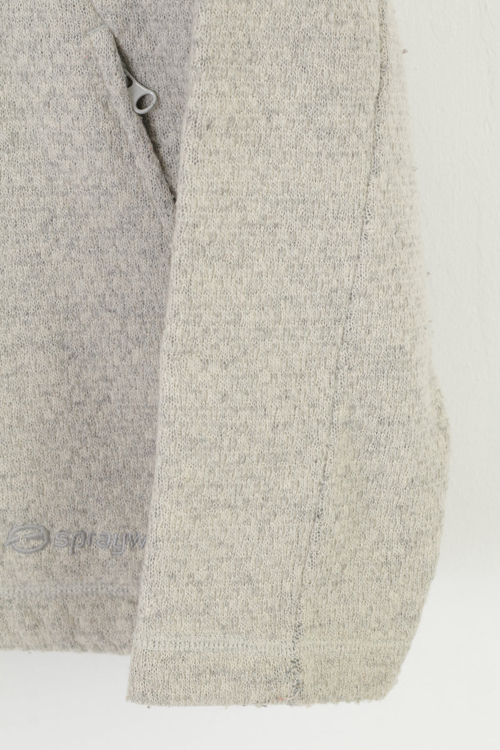 Sprayway Women 10 S Sweatshirt Grey Hooded Zip Up Wool Jacket Vintage Top