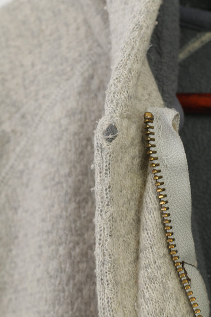 Sprayway Felpa da donna 10 S Giacca in lana grigia con zip e cappuccio Top vintage