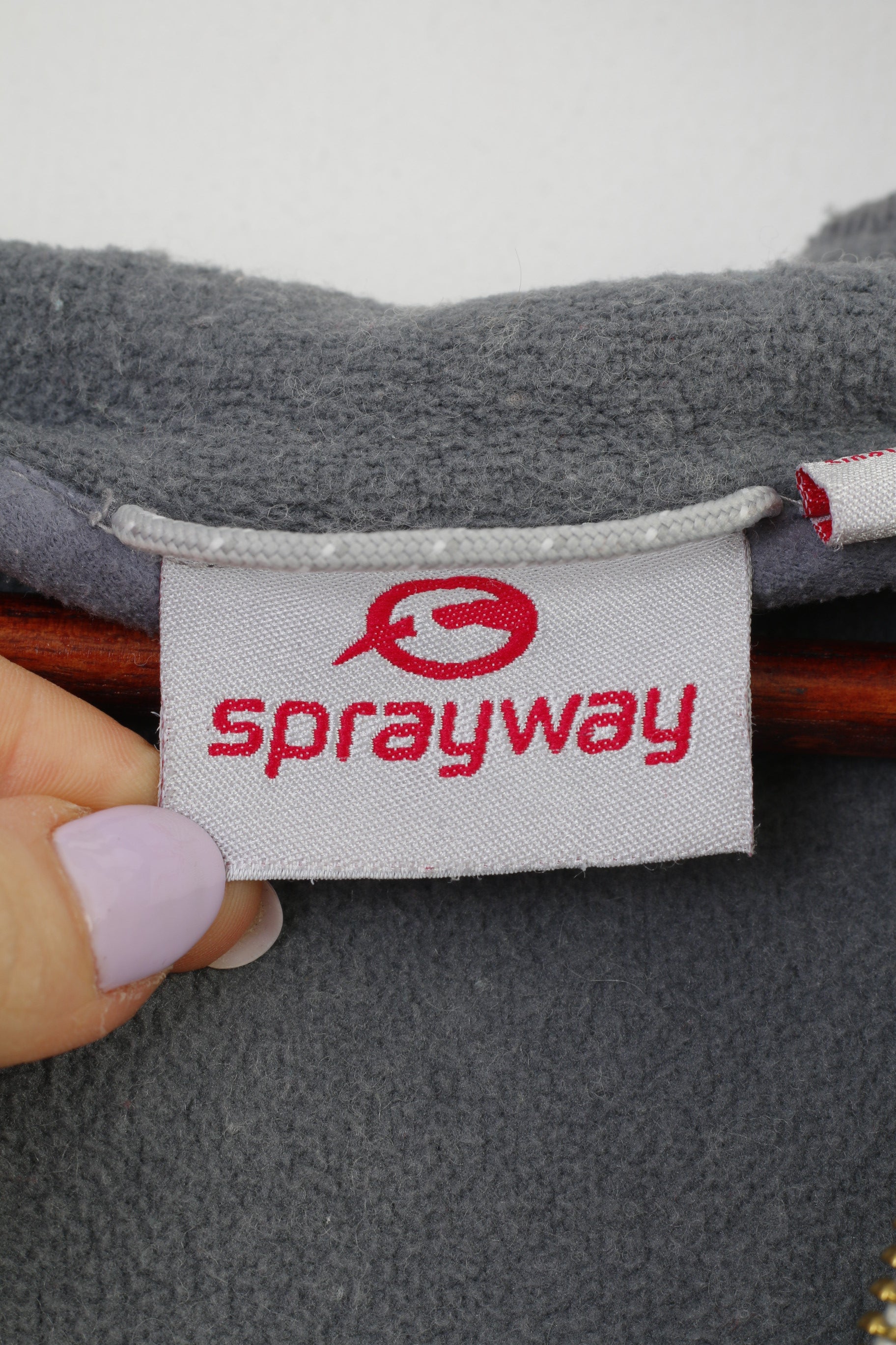 Sprayway Women 10 S Sweatshirt Grey Hooded Zip Up Wool Jacket Vintage Top