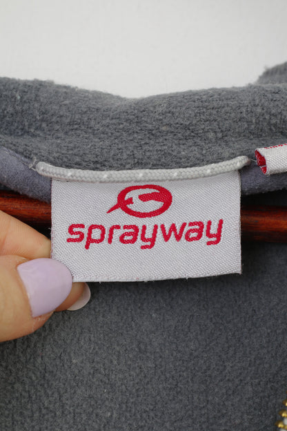 Sprayway Felpa da donna 10 S Giacca in lana grigia con zip e cappuccio Top vintage