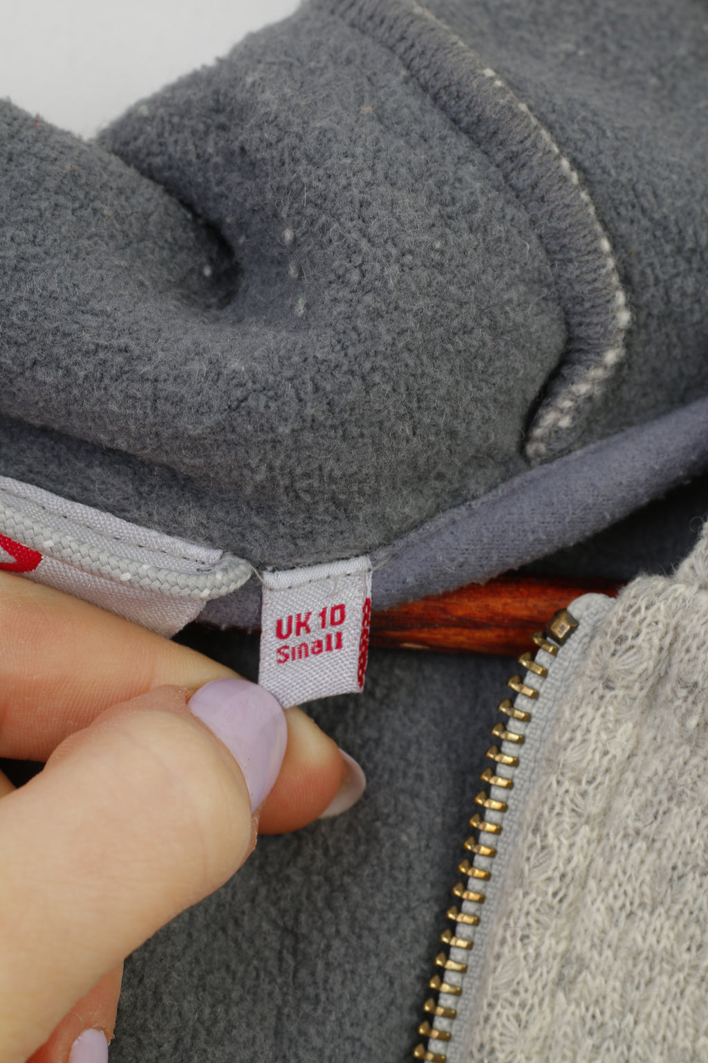 Sprayway Women 10 S Sweatshirt Grey Hooded Zip Up Wool Jacket Vintage Top