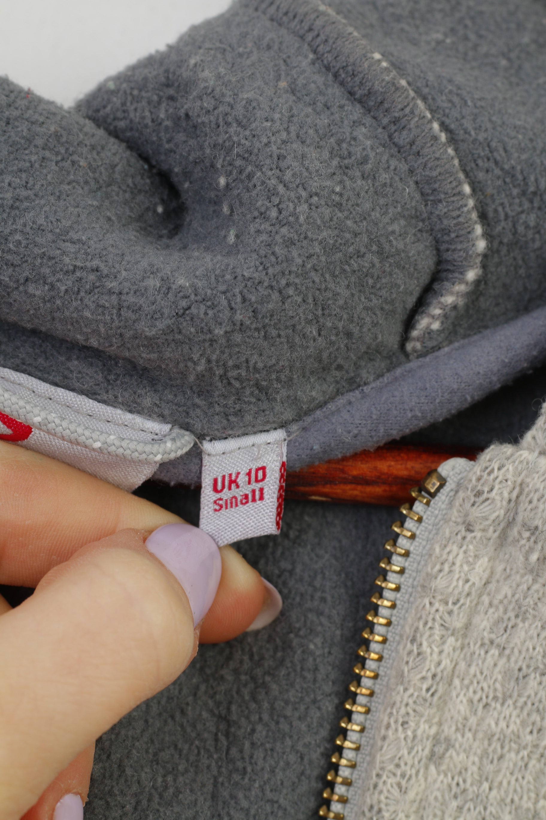 Sprayway Women 10 S Sweatshirt Grey Hooded Zip Up Wool Jacket Vintage Top