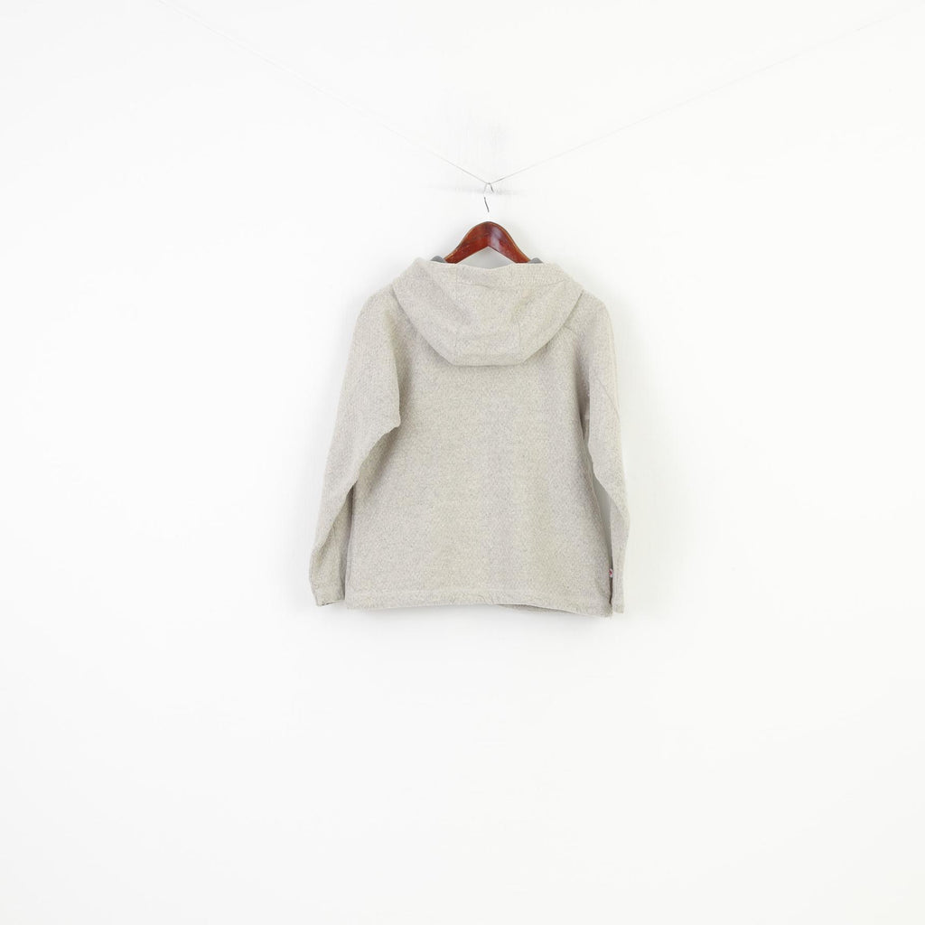 Sprayway Women 10 S Sweatshirt Grey Hooded Zip Up Wool Jacket Vintage Top