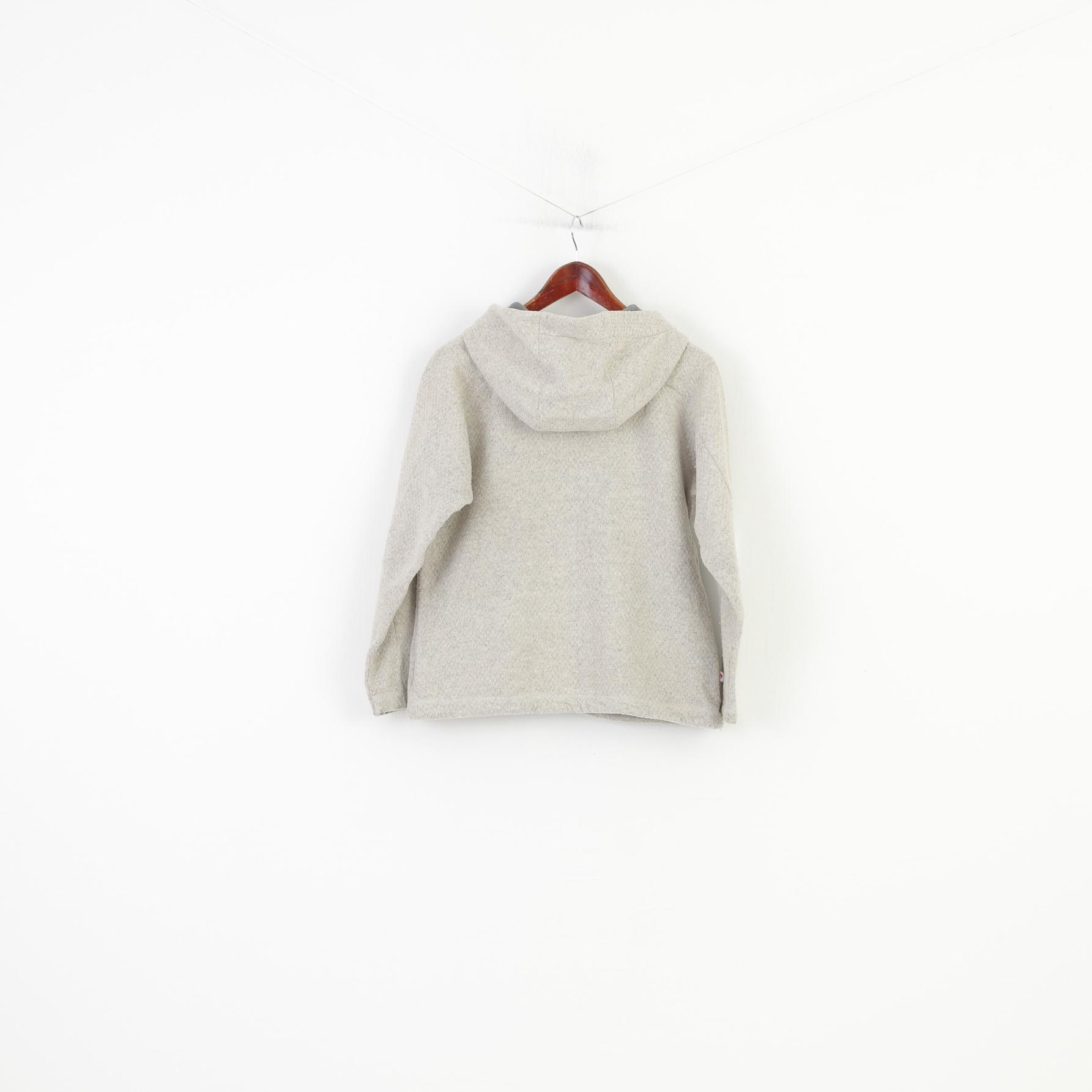 Sprayway Women 10 S Sweatshirt Grey Hooded Zip Up Wool Jacket Vintage Top