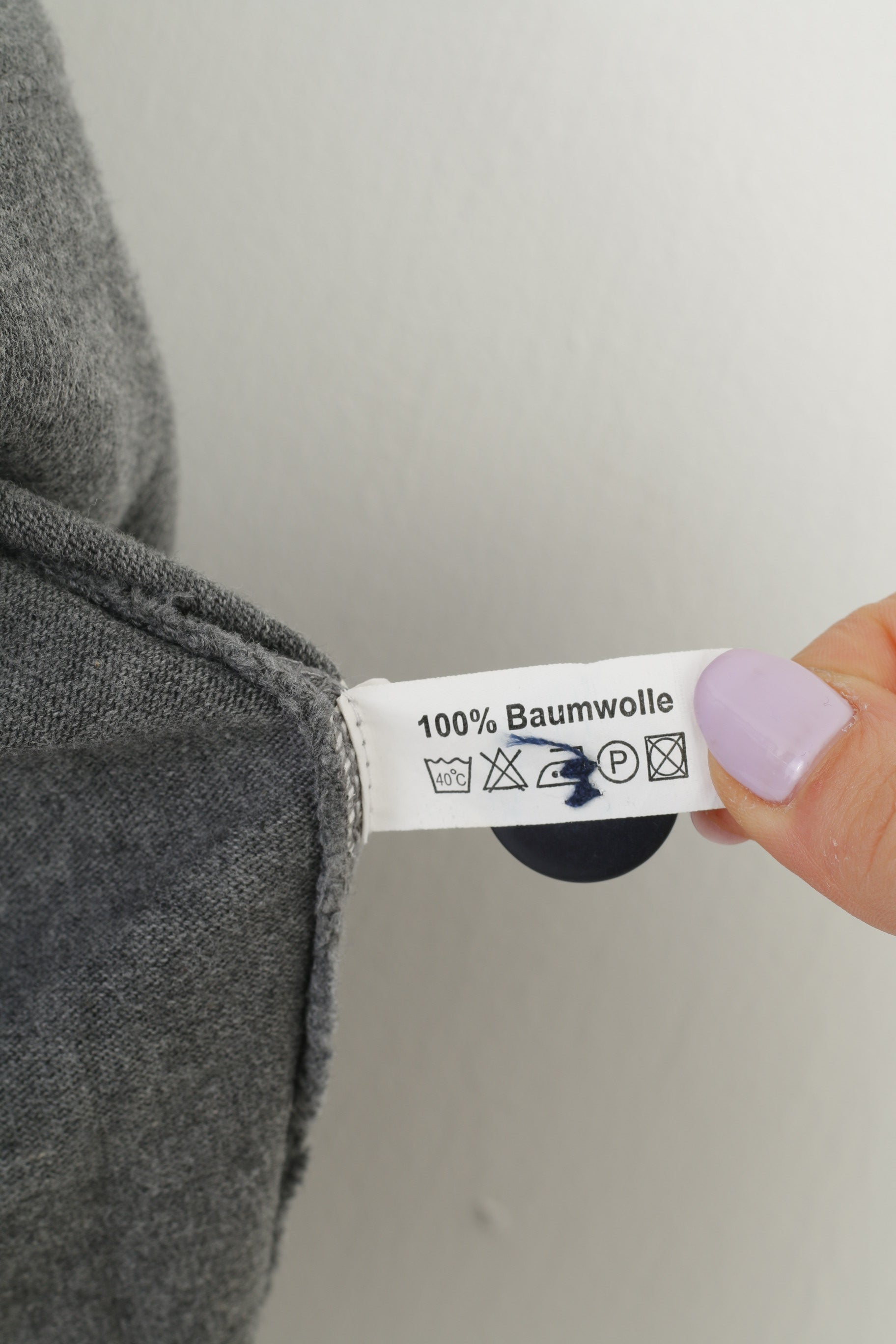 Paul Kehl Men L Sweatshirt Grey Cotton Collar Sport & Style Vintage Blouse Top