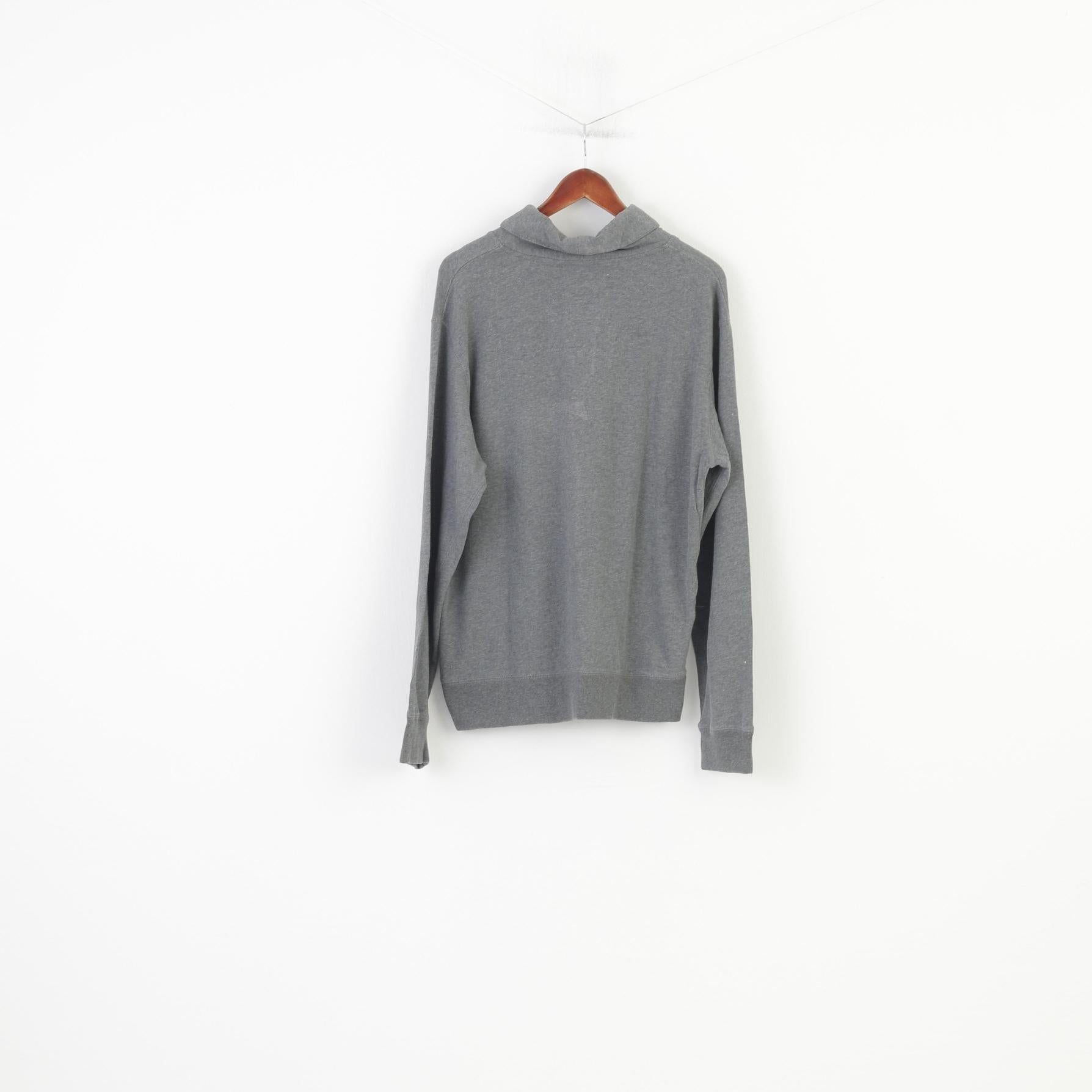 Paul Kehl Men L Sweatshirt Grey Cotton Collar Sport & Style Vintage Blouse Top