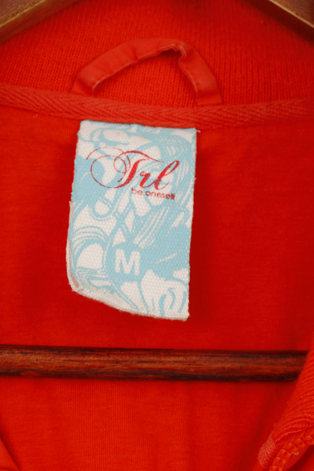 Giacca Troll da donna M in cotone arancione con cerniera intera e colletto vintage