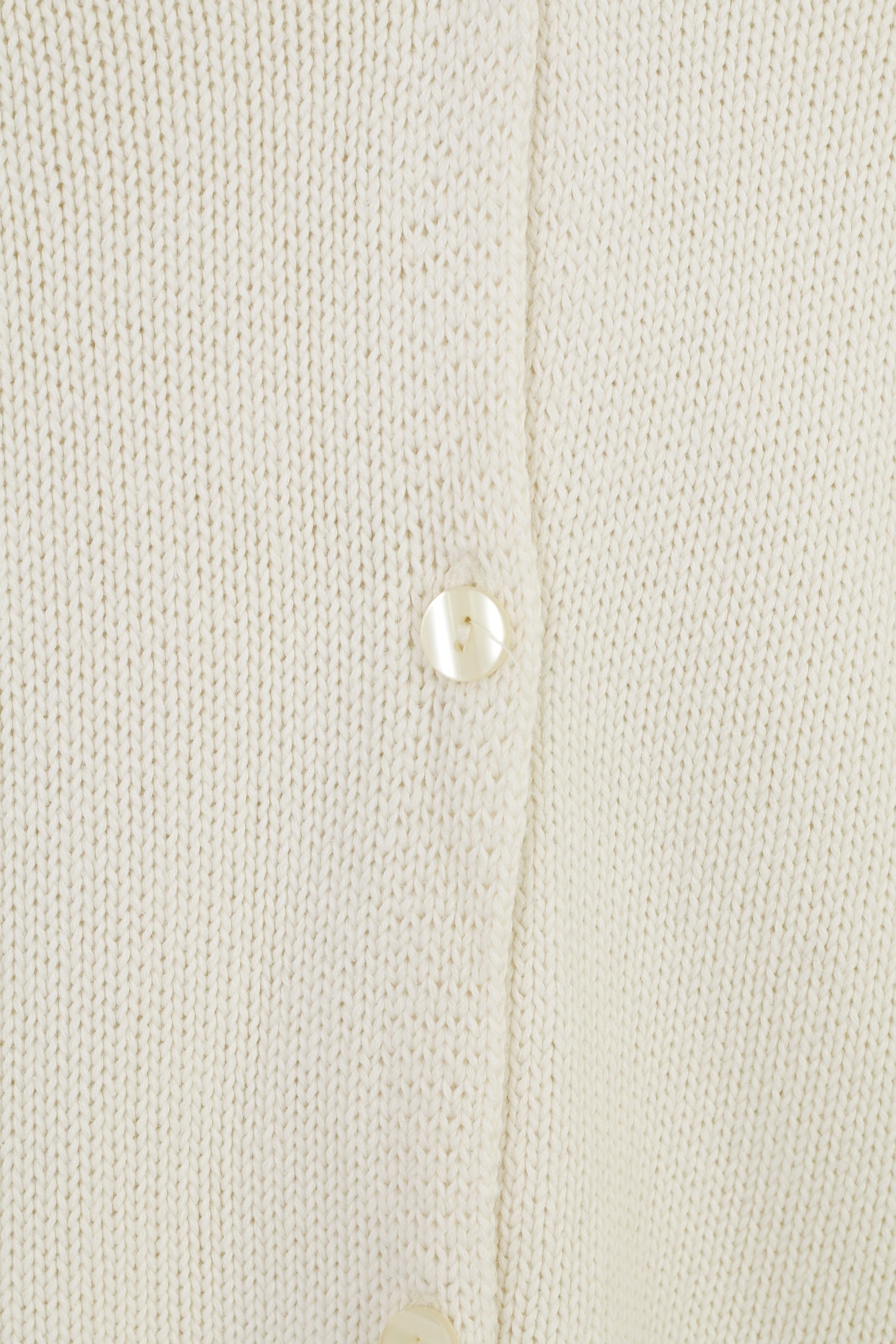 Marco Pecci Women L Jumper Cream Cotton Cardigan Short Sleeve Vintage V Neck Sweater