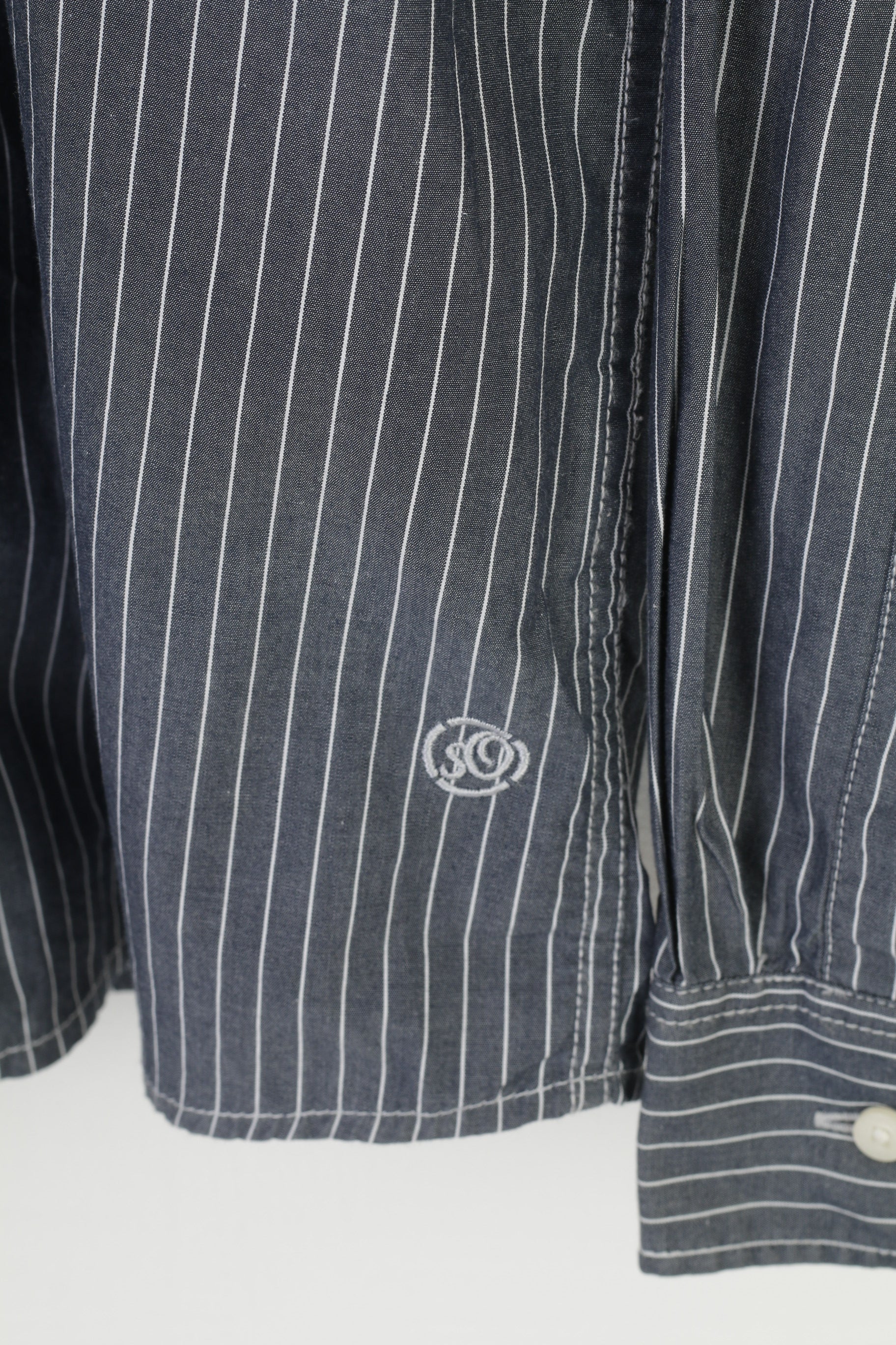 S.Oliver Uomo M Camicia casual a righe Slim Fit Top classico a maniche lunghe in cotone grigio