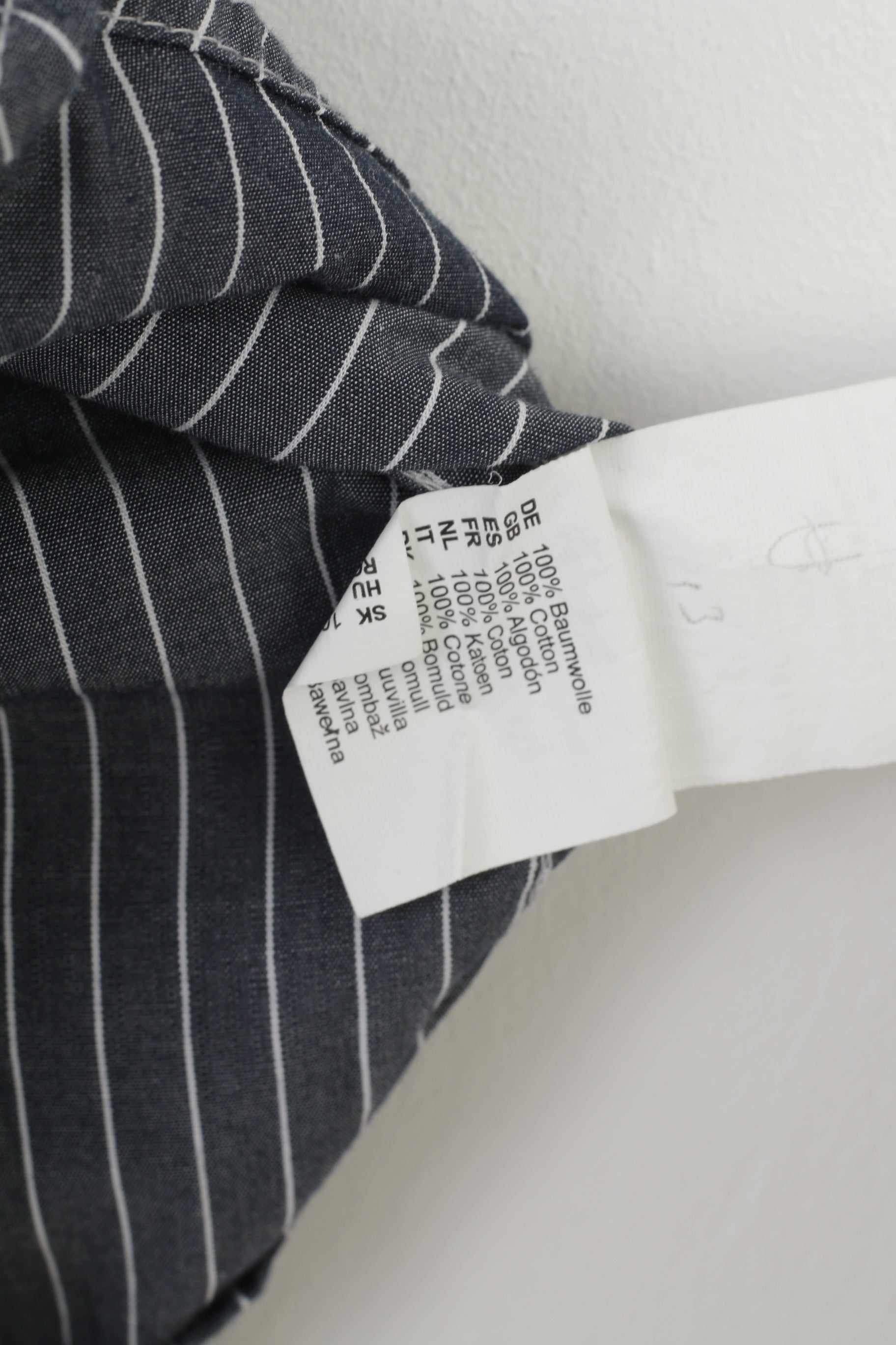 S.Oliver Uomo M Camicia casual a righe Slim Fit Top classico a maniche lunghe in cotone grigio