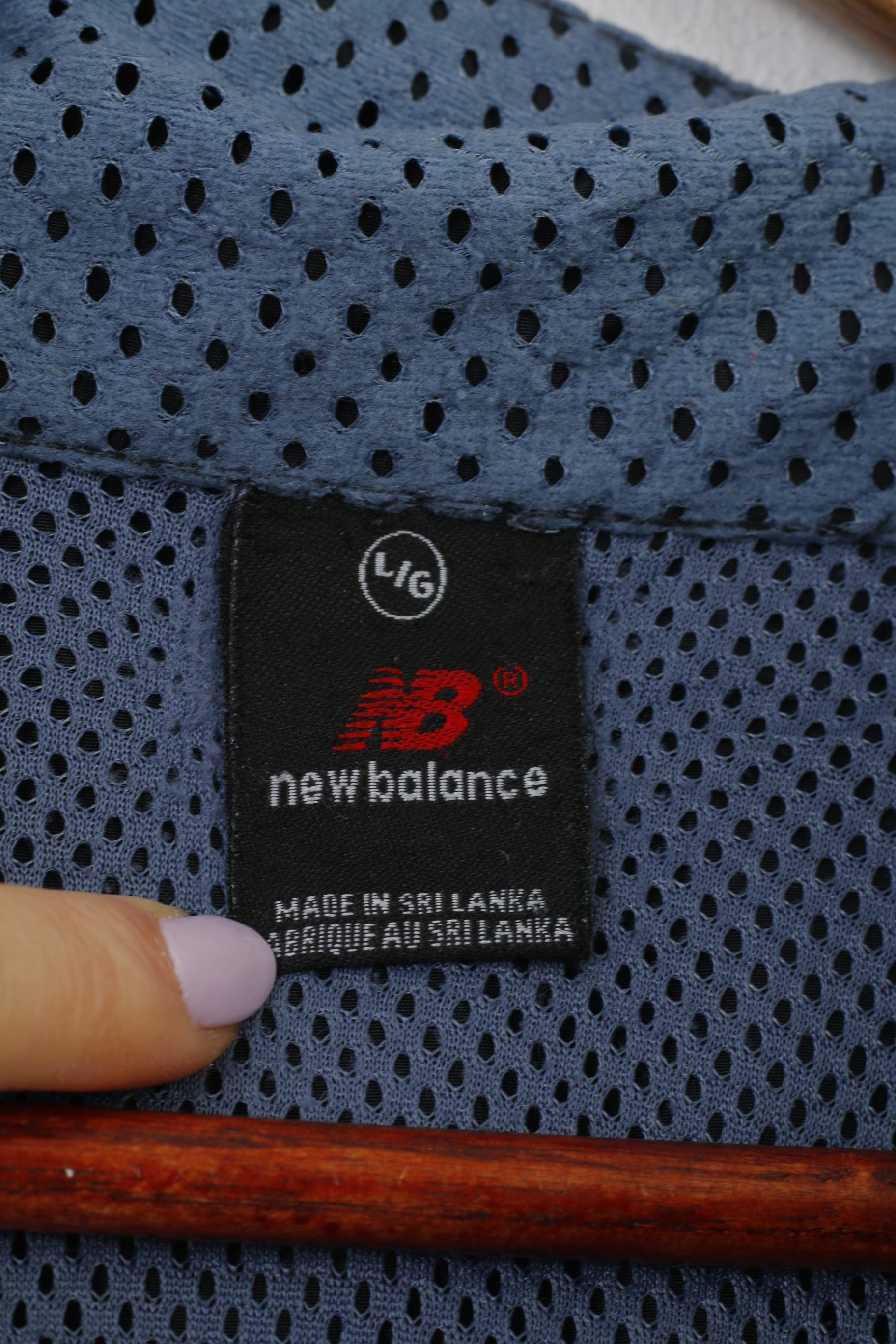 New Balance Men L Jacket Navy Training Run Sportswear Full Zipper Vintage Top