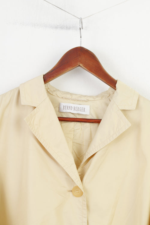 Bernd Berger Femmes 38 M Manteau Jaune Brillant Nylon Poches Imperméable Oversize Vintage Top
