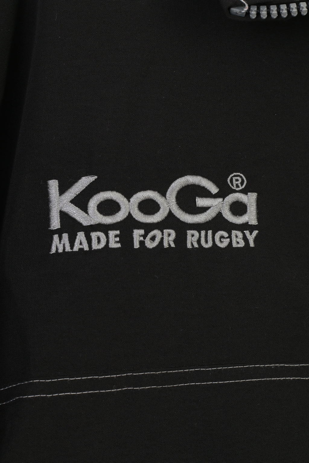 KOOGA Men S Jacket Black Pullover Nylon Wilmslow High School Rugby Vintage Zip Neck Top