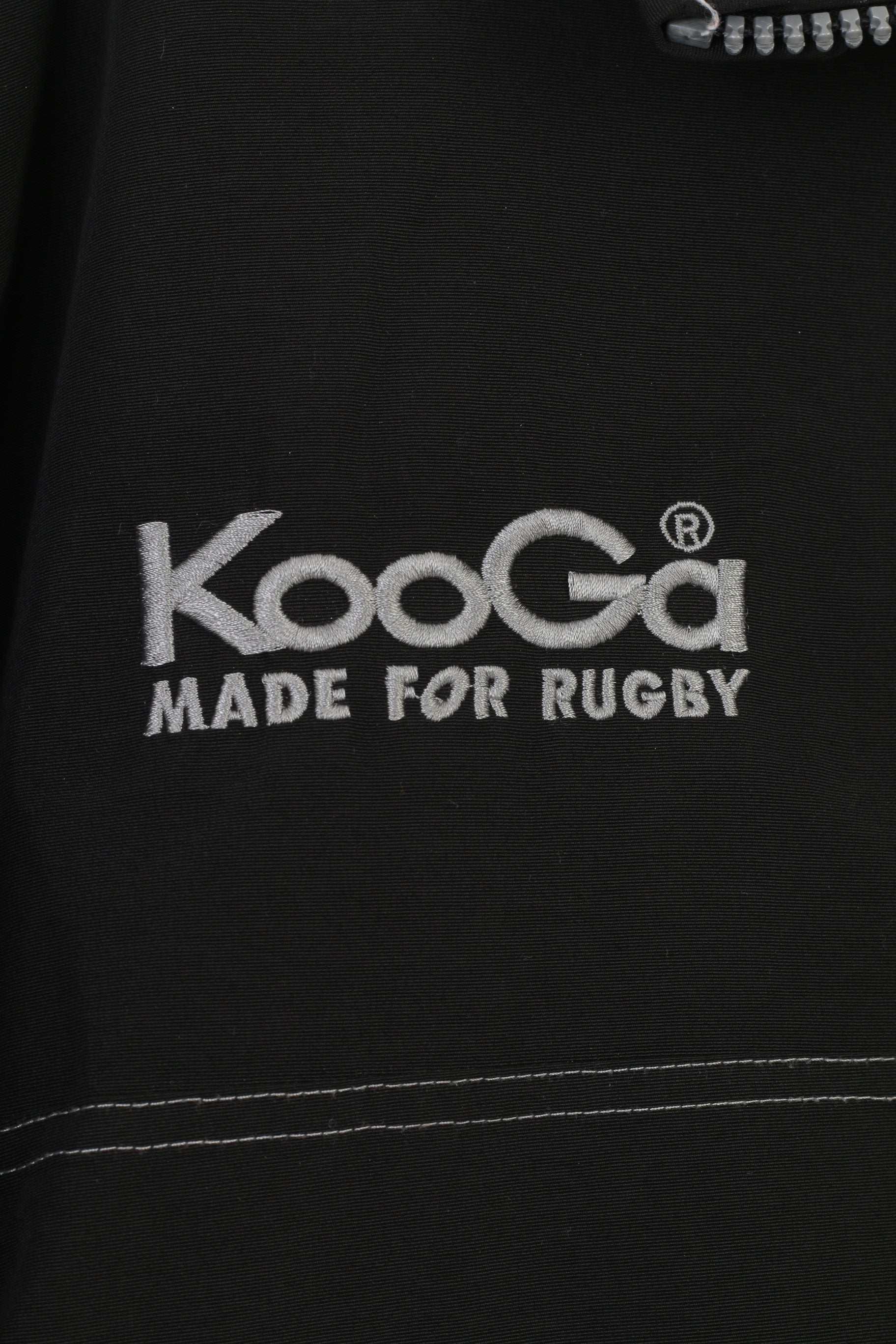 KOOGA Men S Jacket Black Pullover Nylon Wilmslow High School Rugby Vintage Zip Neck Top