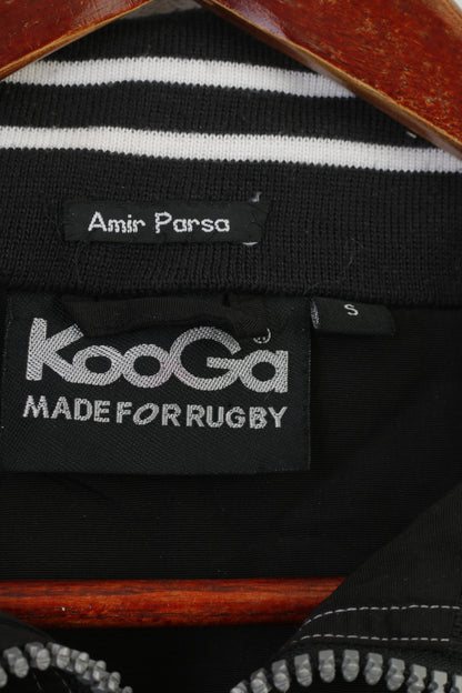 KOOGA Men S Jacket Black Pullover Nylon Wilmslow High School Rugby Vintage Zip Neck Top