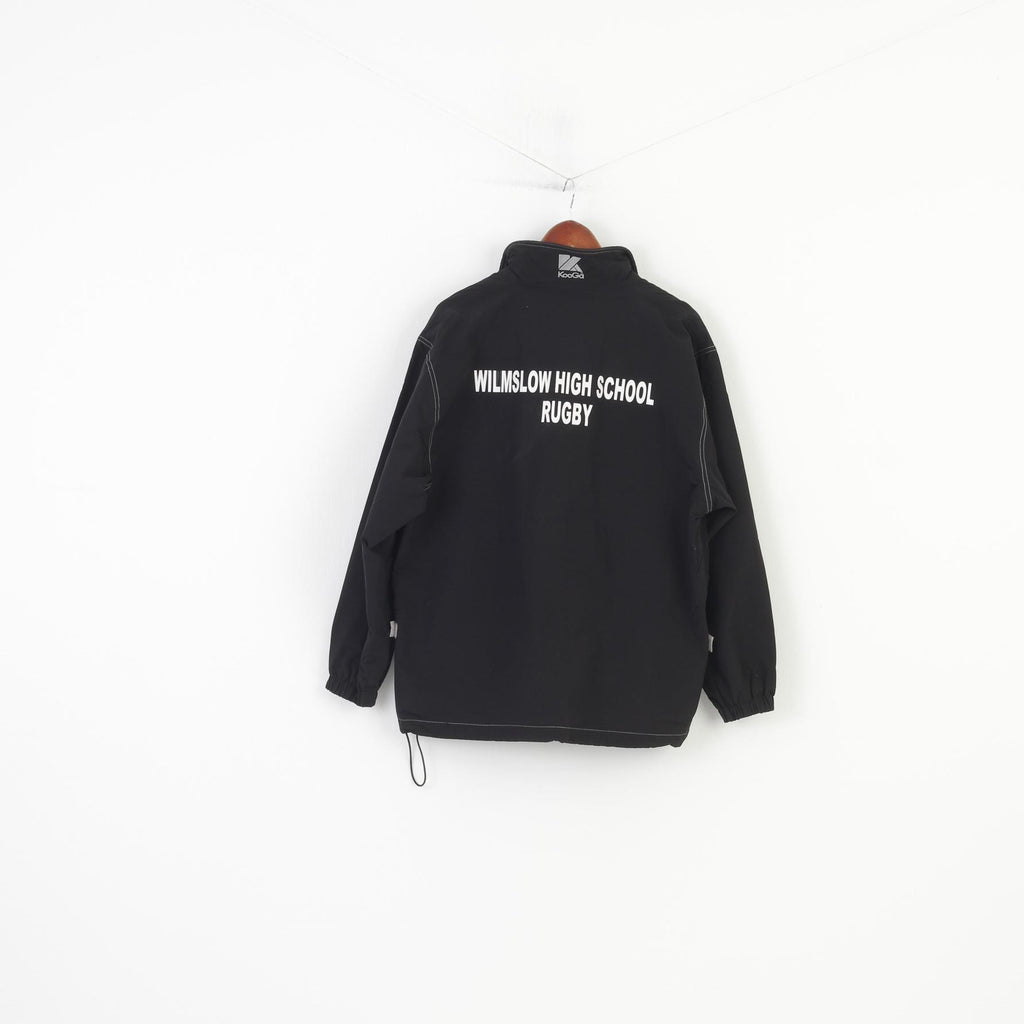 KOOGA Men S Jacket Black Pullover Nylon Wilmslow High School Rugby Vintage Zip Neck Top