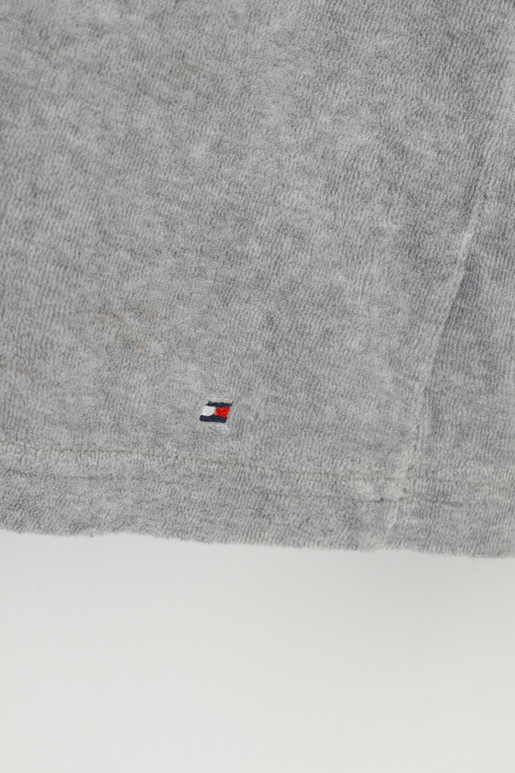 Tommy Hilfiger Women XL Sweatshirt Grey Hood Cotton Long Sleeve Sleepwear Vintage Velvet Top