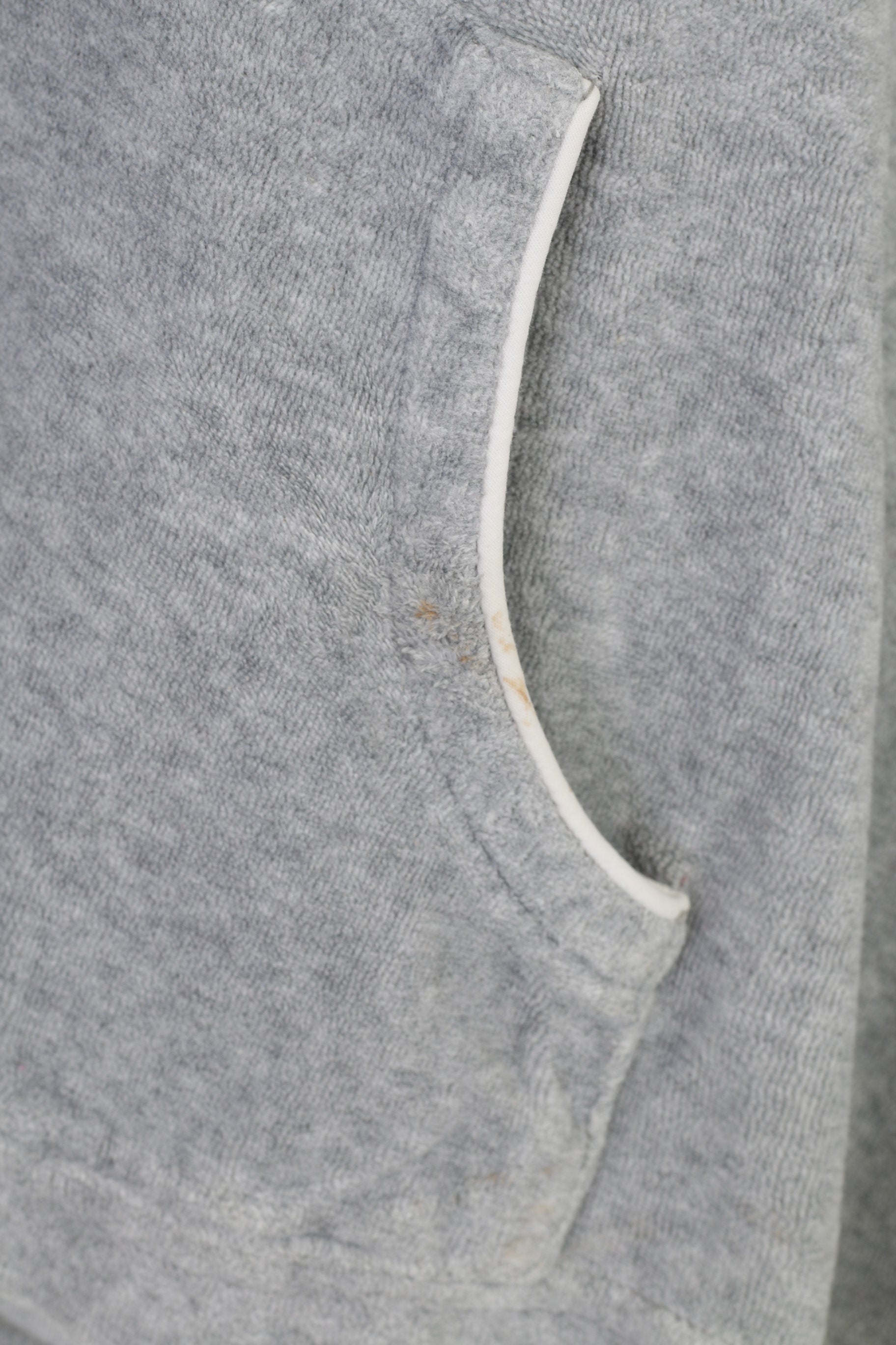 Tommy Hilfiger Women XL Sweatshirt Grey Hood Cotton Long Sleeve Sleepwear Vintage Velvet Top