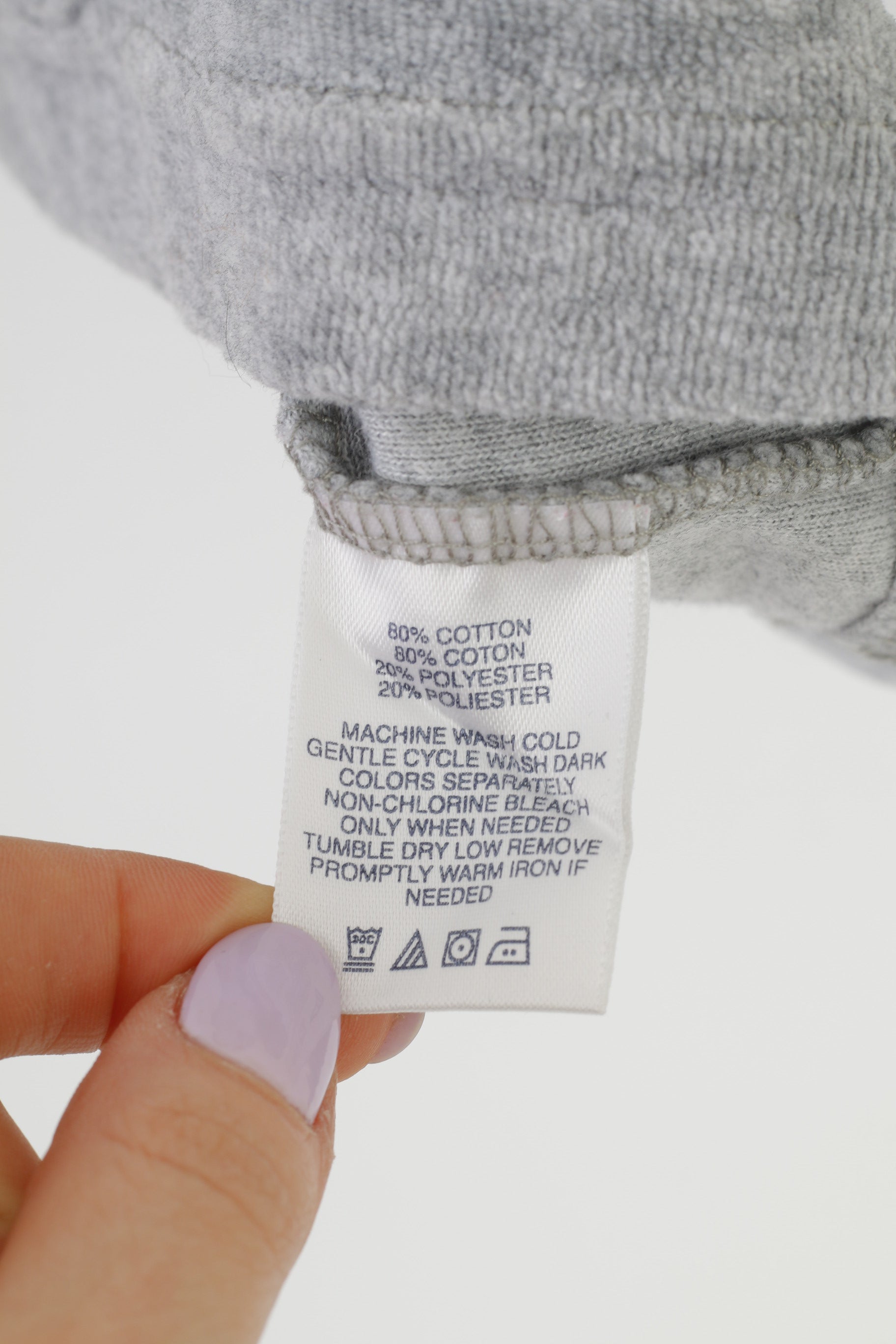 Tommy Hilfiger Women XL Sweatshirt Grey Hood Cotton Long Sleeve Sleepwear Vintage Velvet Top