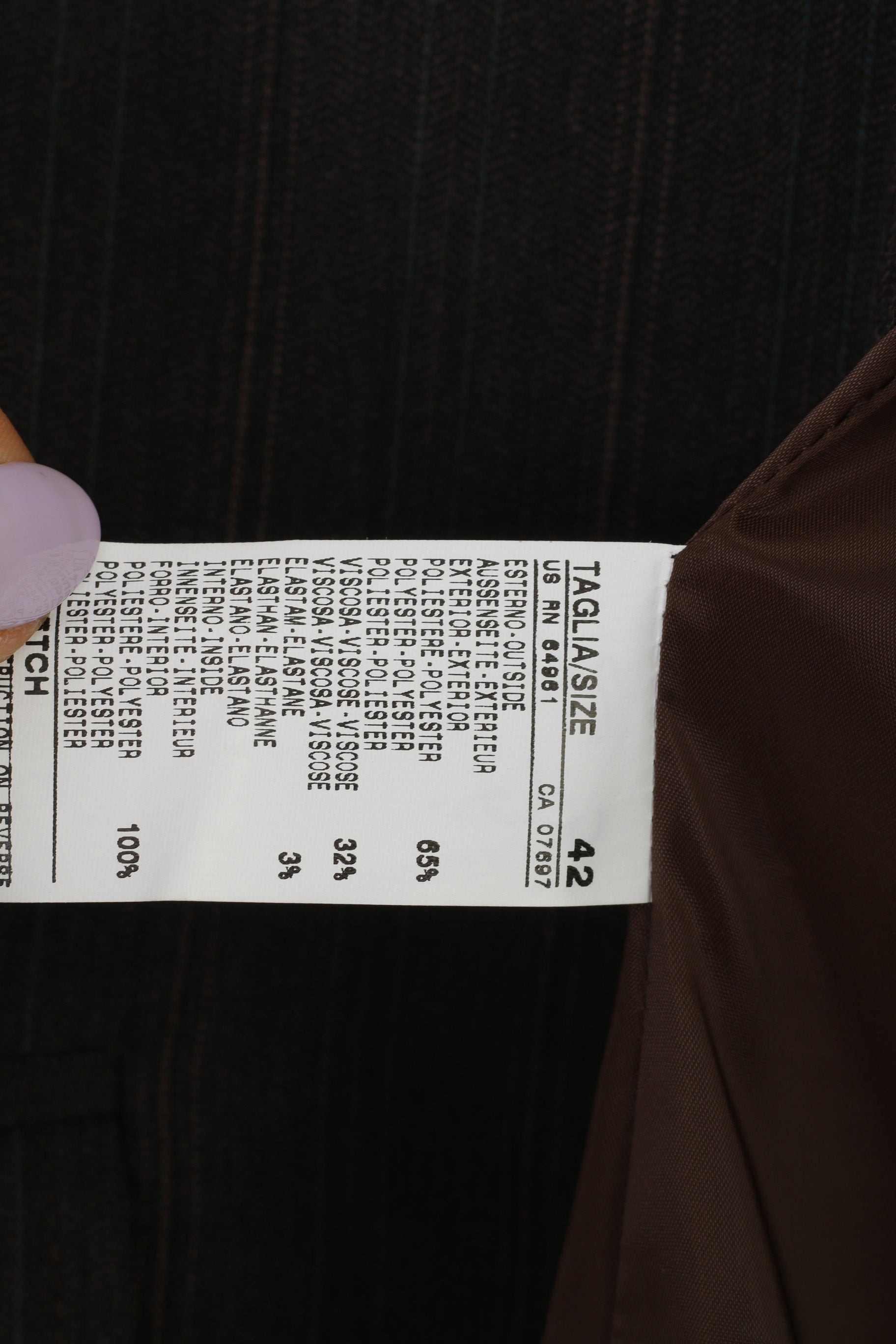 United Colors Of Benetton Women 42 S Jacket Brown Striped Single Breasted Blazer Vintage Top