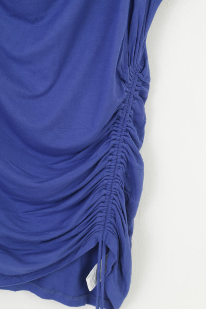 Michael Kors Women M Shirt Sleeveless Navy Blue Creases Vintage Top