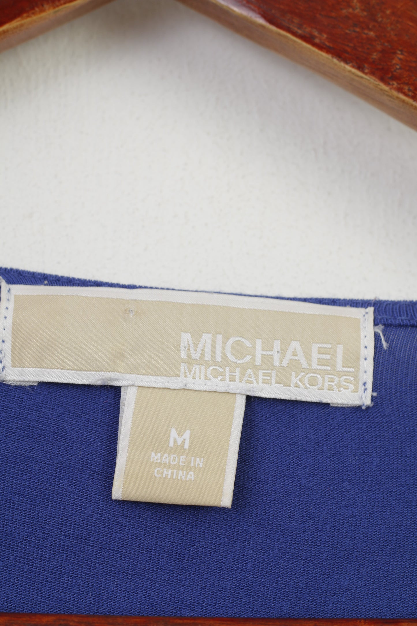Michael Kors Women M Shirt Sleeveless Navy Blue Creases Vintage Top
