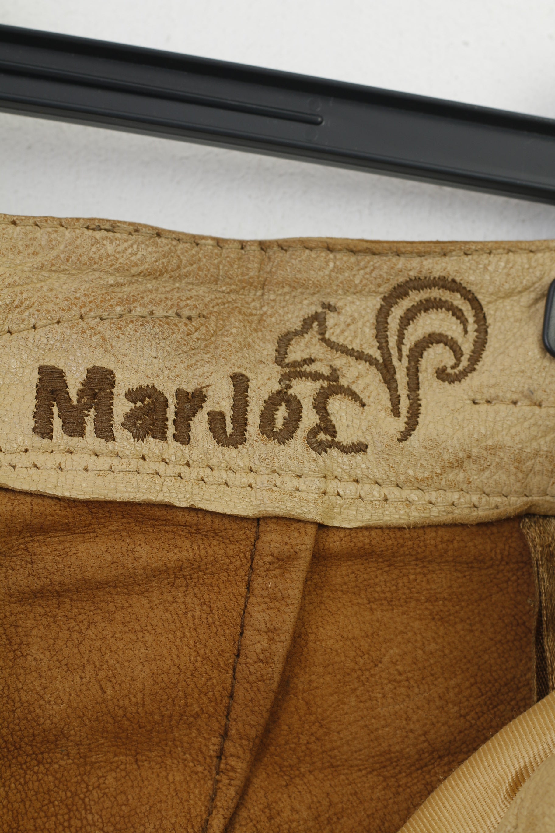 Marjo Men 50 Leather Trousers Brown Vintage Tyrol Austria Trachten Western Cowboy Traditional Emroidered Bottoms Pockets