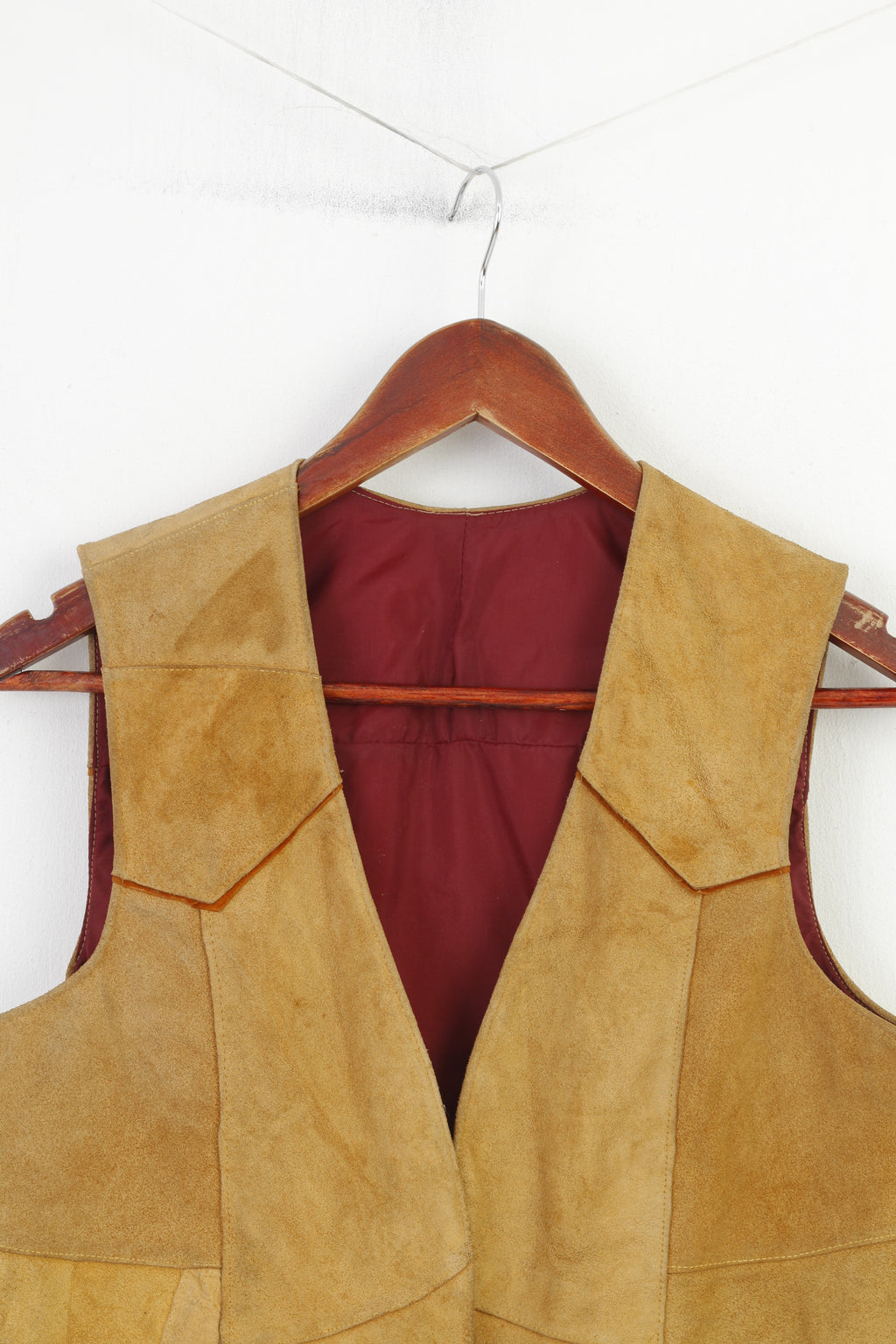 Vintage Men S Leather Vest Open Front Brown Vintage Sleevelees Pockets Top