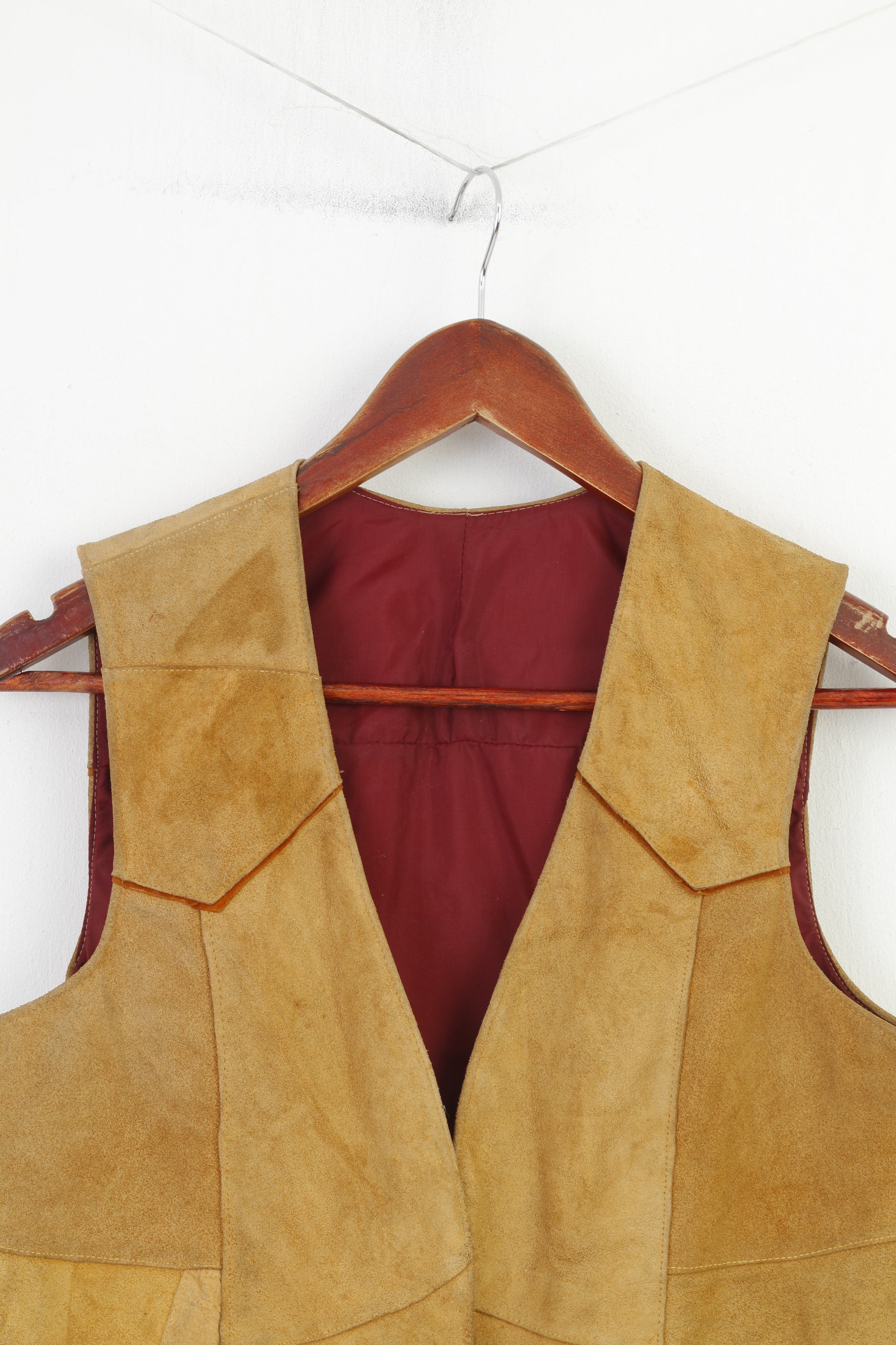 Vintage Men S Leather Vest Open Front Brown Vintage Sleevelees Pockets Top