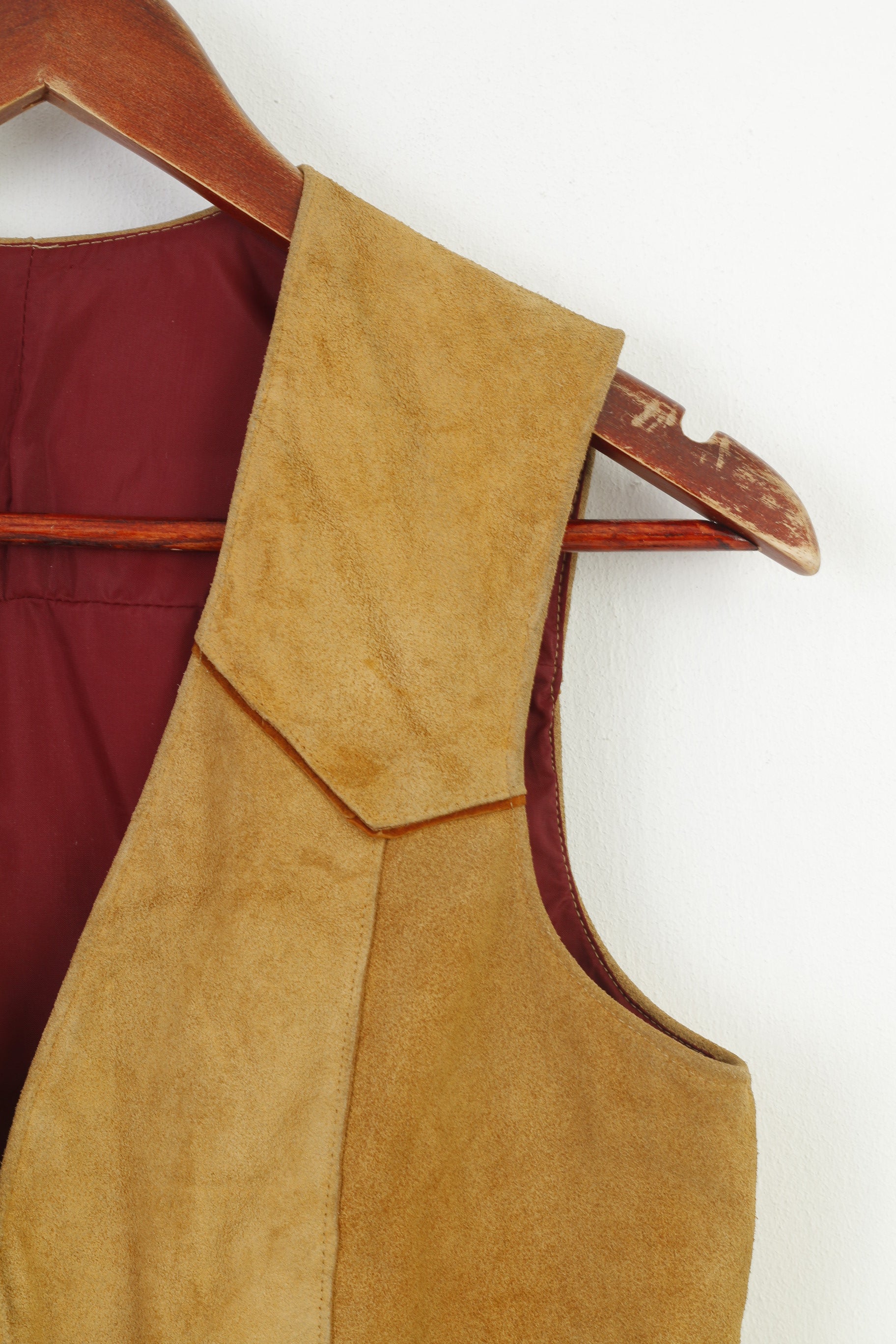 Vintage Men S Leather Vest Open Front Brown Vintage Sleevelees Pockets Top