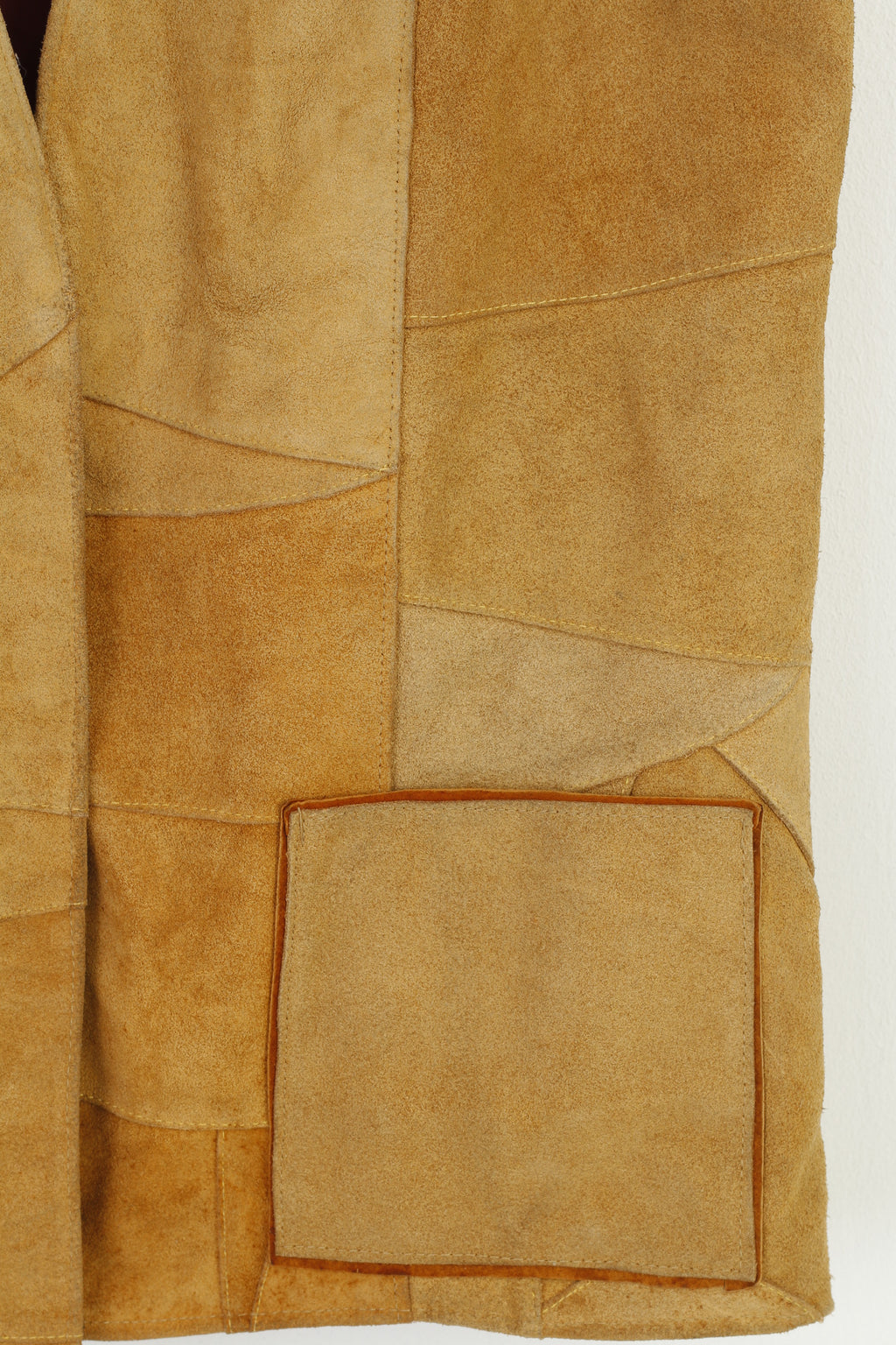 Vintage Men S Leather Vest Open Front Brown Vintage Sleevelees Pockets Top