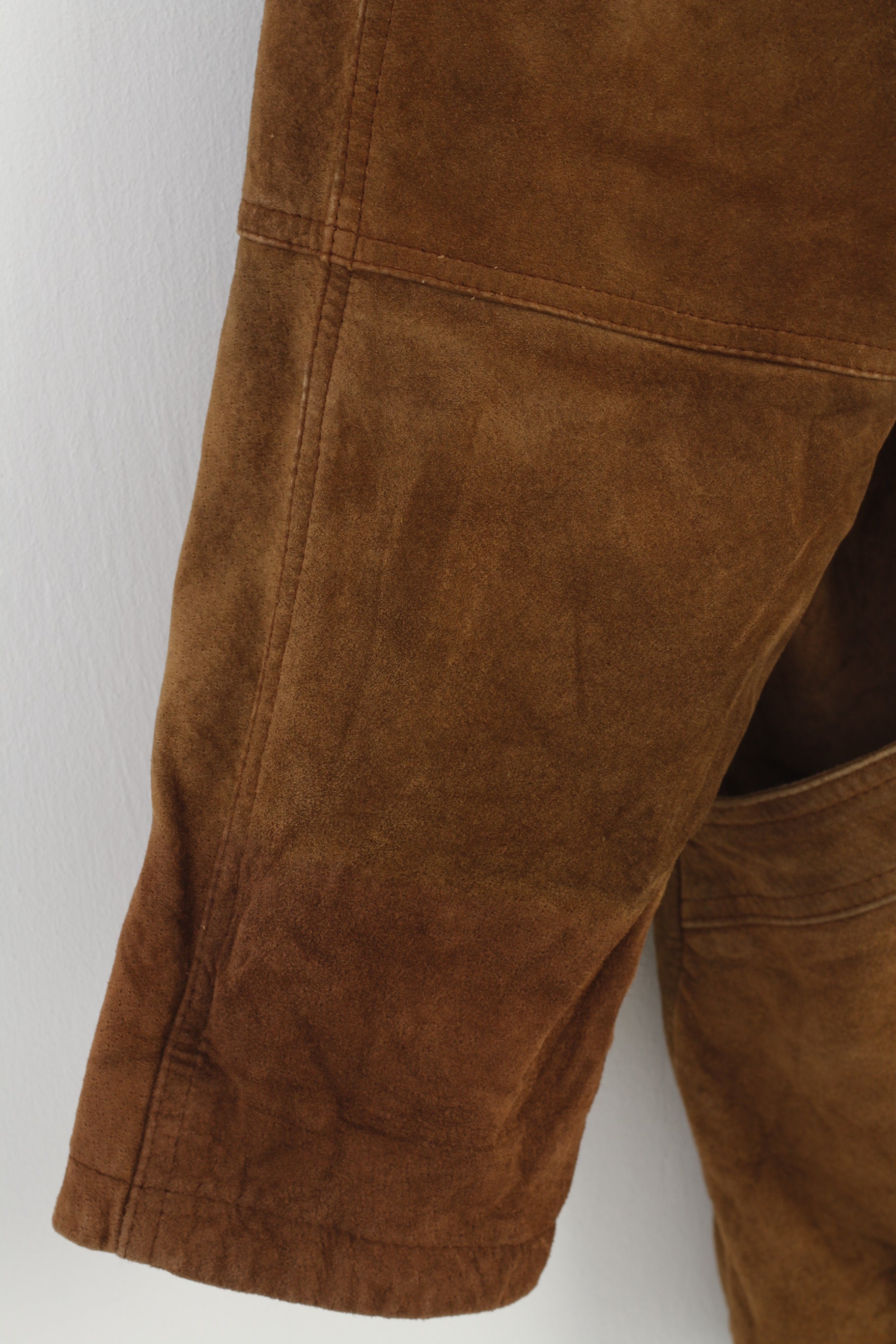 Jofama Woman 40 Leather Jacket Brown Bottoms Sweden Vintage Pockets Top