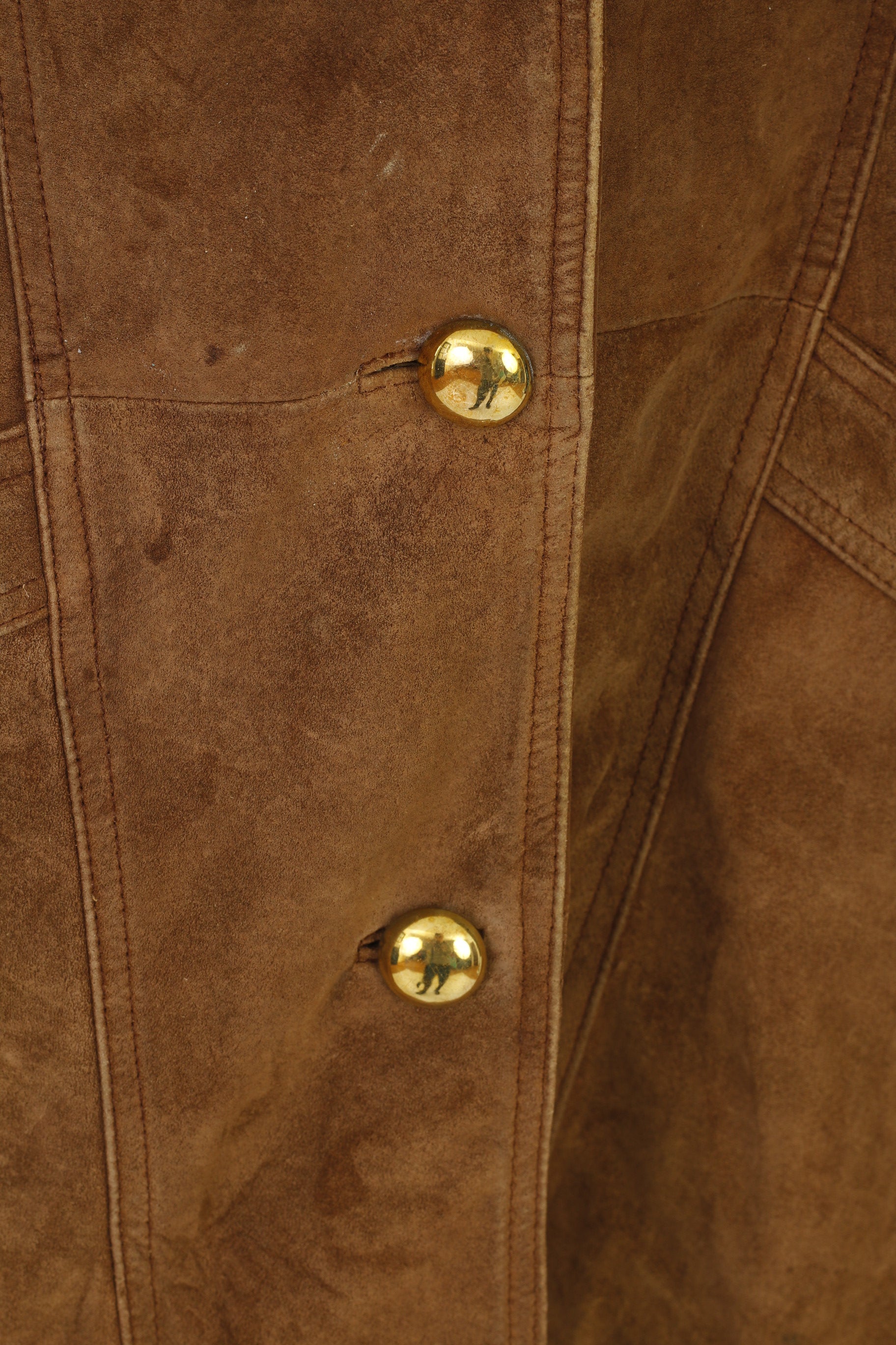 Jofama Woman 40 Leather Jacket Brown Bottoms Sweden Vintage Pockets Top