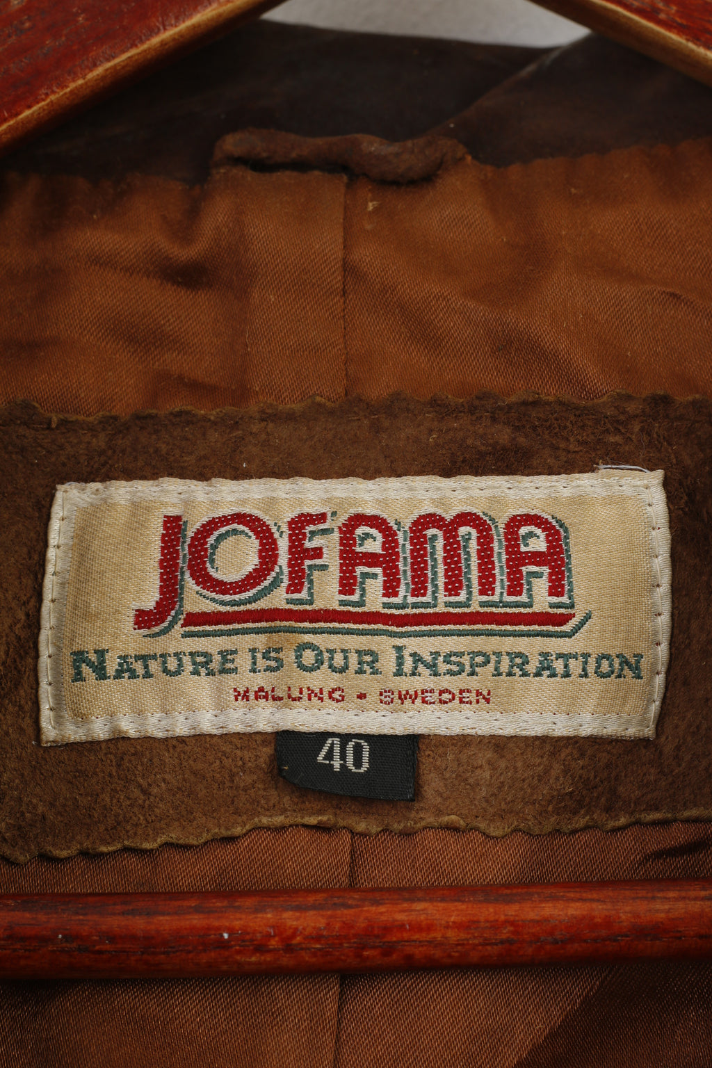 Jofama Woman 40 Leather Jacket Brown Bottoms Sweden Vintage Pockets Top