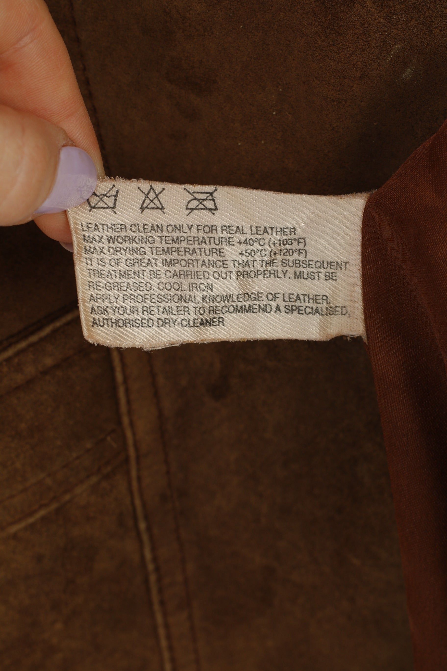 Jofama Woman 40 Leather Jacket Brown Bottoms Sweden Vintage Pockets Top