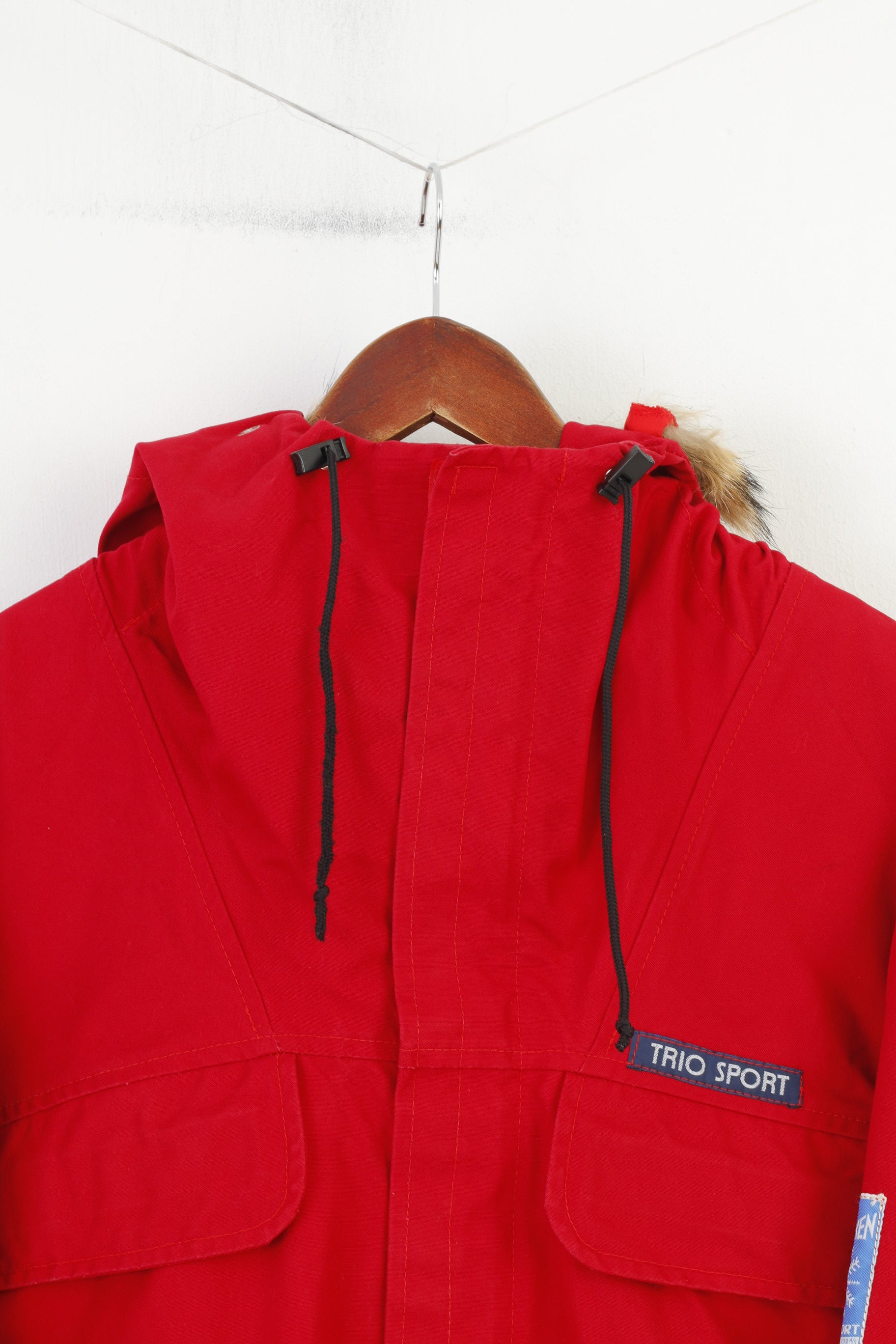 Trio Sport Men L Jacket Ren Norawy Anorak Full Zipper Hood Padded VintageTop